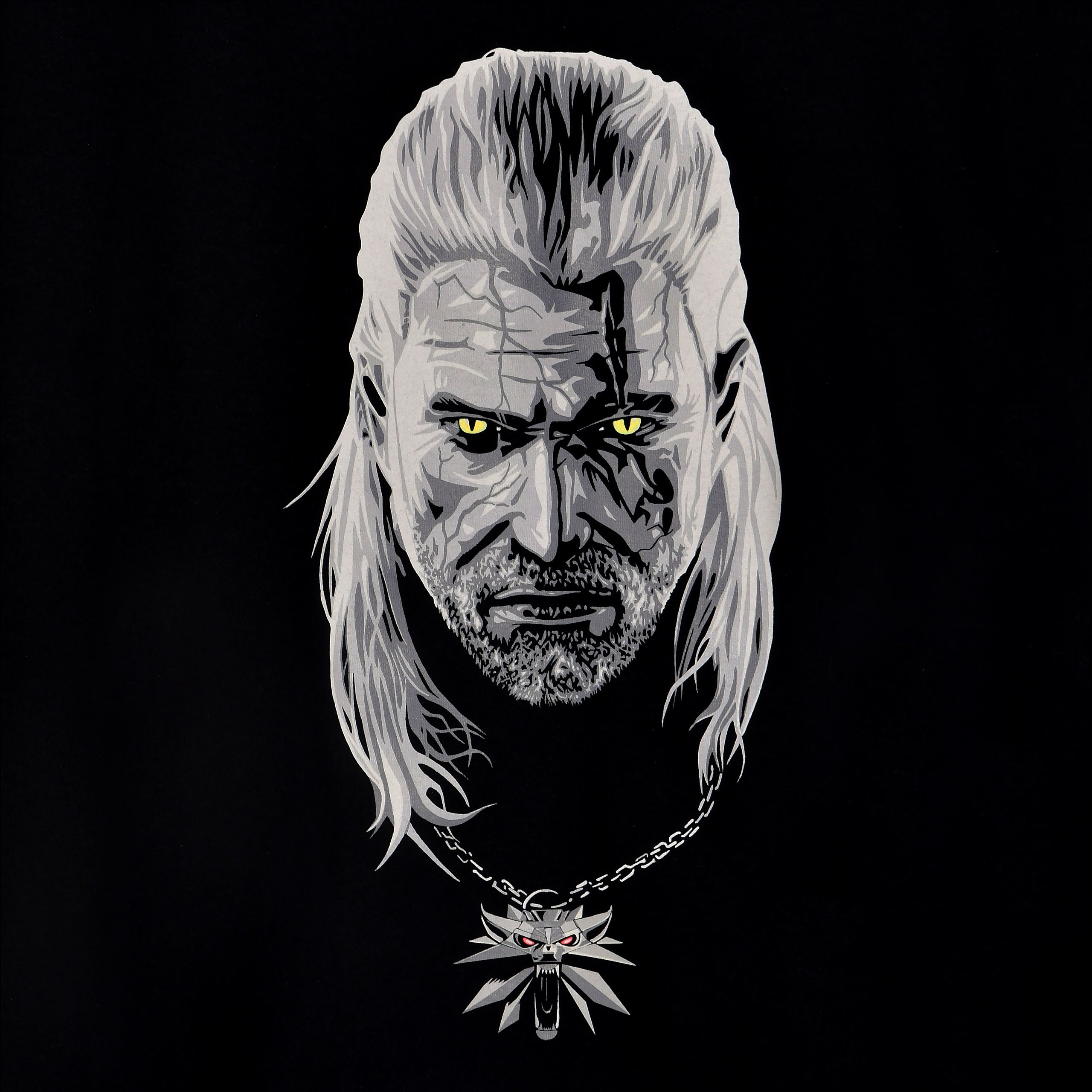 Immagine del prodotto Witcher - T-shirt nera di Geralt avvelenato che brilla al buio