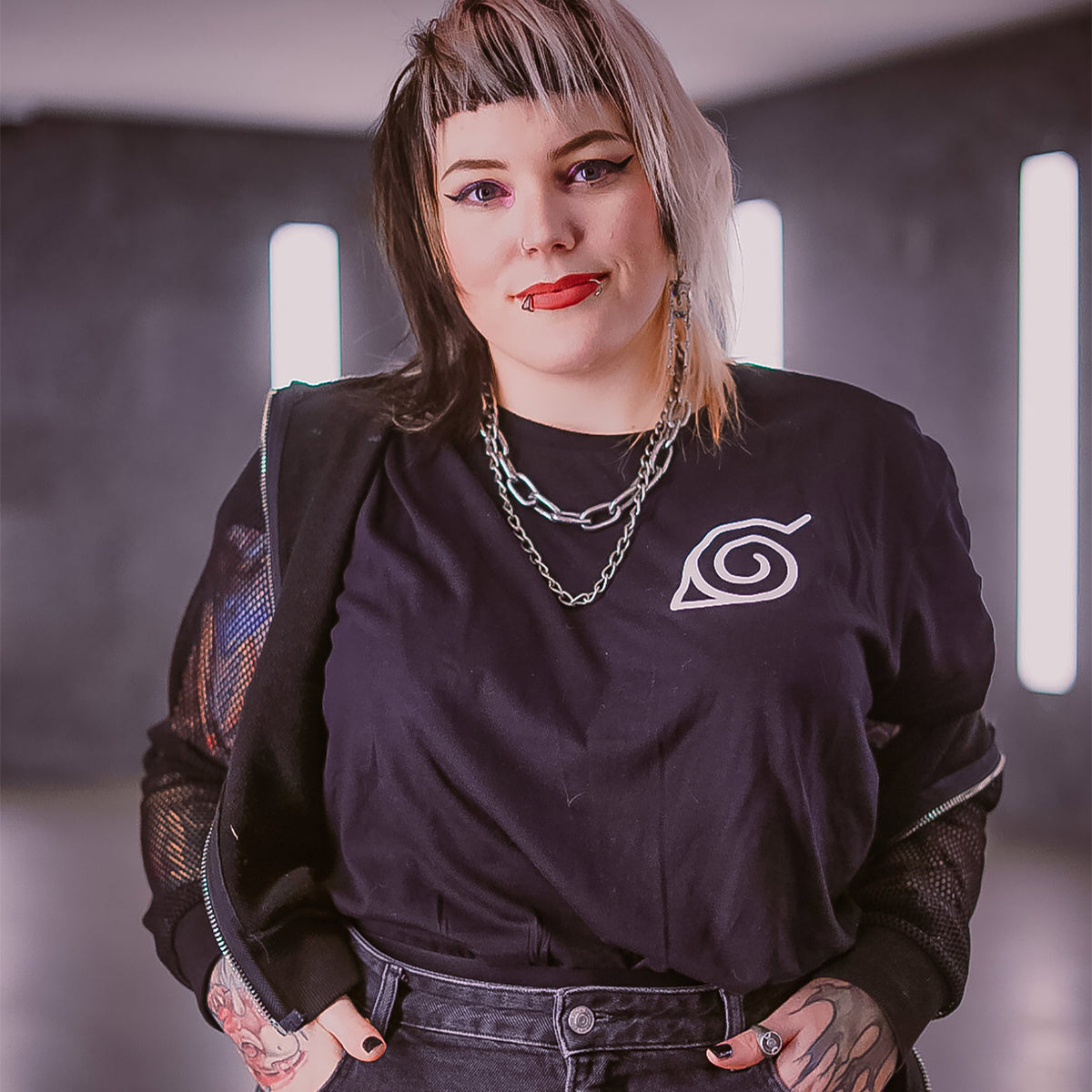Immagine del prodotto Naruto - T-shirt Mini Simbolo di Konoha nera
