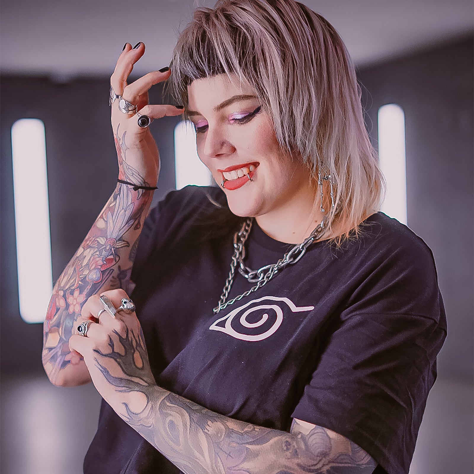 Immagine del prodotto Naruto - T-shirt Mini Simbolo di Konoha nera