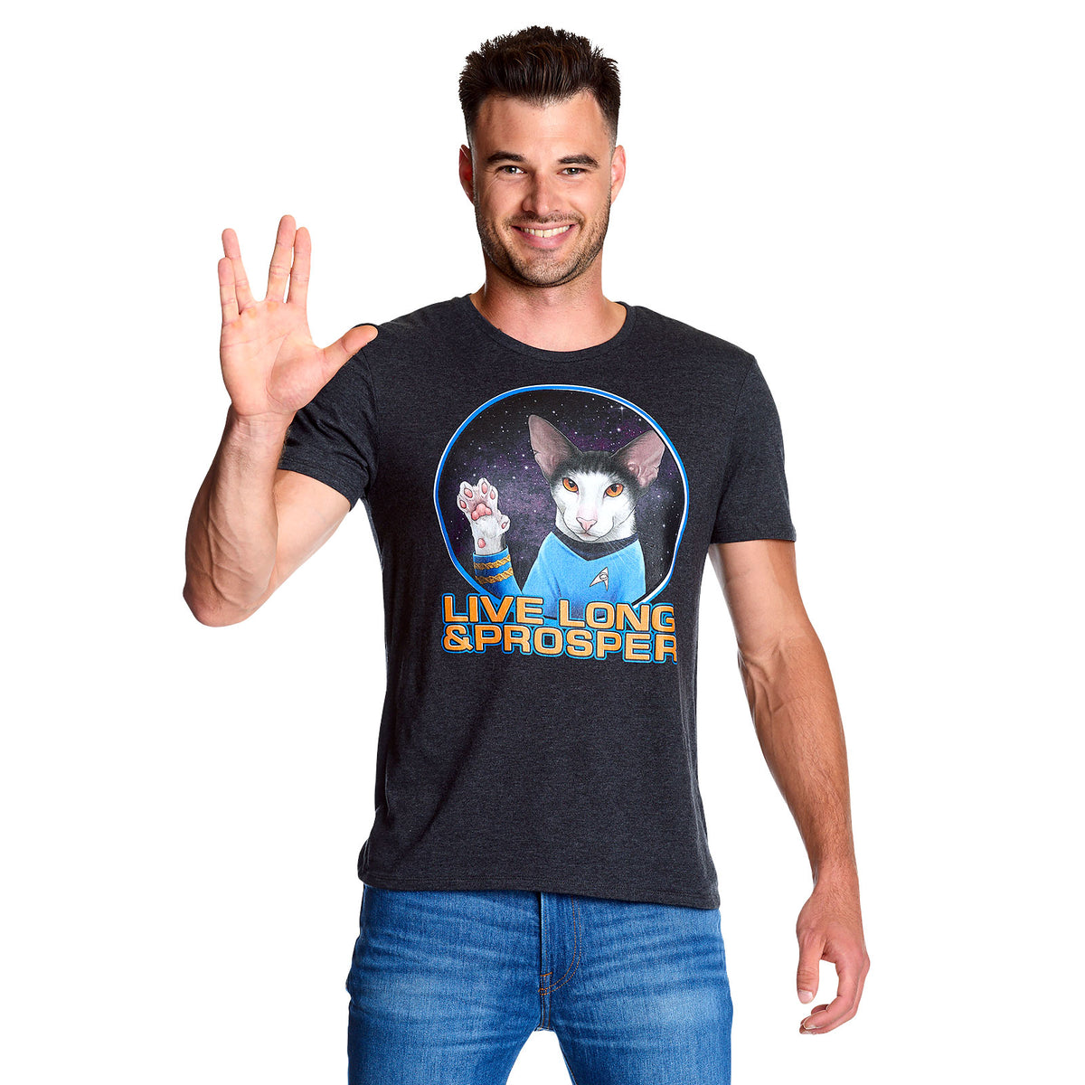 Immagine del prodotto Star Trek - Cat Spock Live Long and Prosper T-shirt grigia