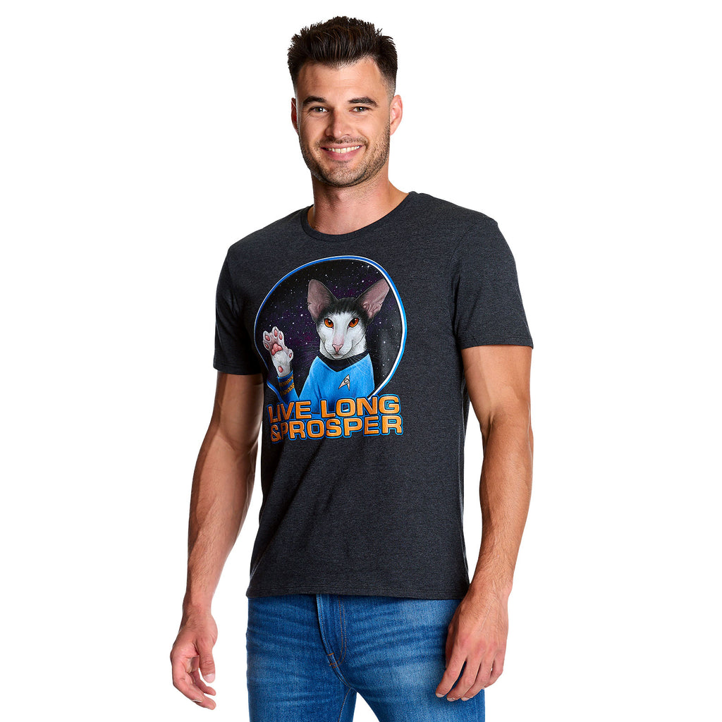Immagine del prodotto Star Trek - Cat Spock Live Long and Prosper T-shirt grigia