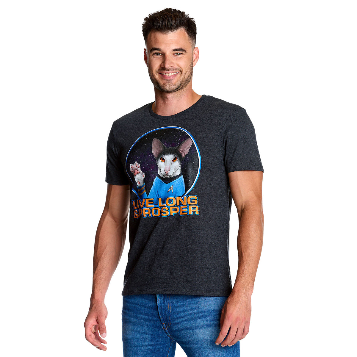Immagine del prodotto Star Trek - Cat Spock Live Long and Prosper T-shirt grigia