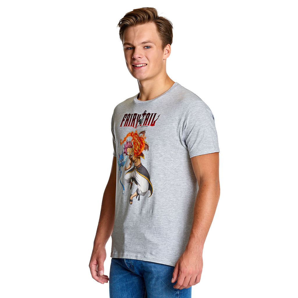 Immagine del prodotto Fairy Tail - T-shirt Natsu e Happy grigia