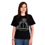 Immagine del prodotto Harry Potter - T-shirt Donna Deathly Hallows Floreale Nera