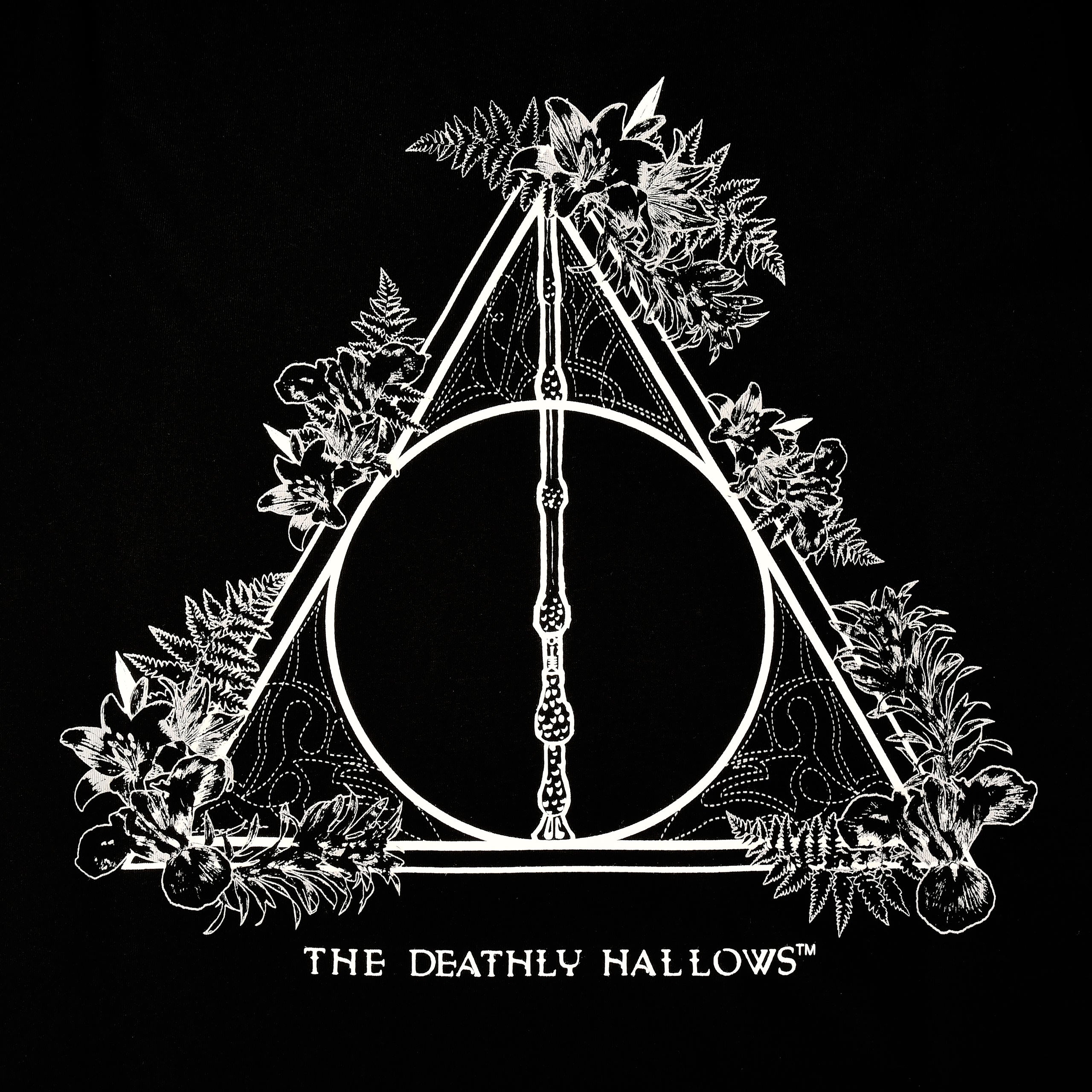 Immagine del prodotto Harry Potter - T-shirt Donna Deathly Hallows Floreale Nera