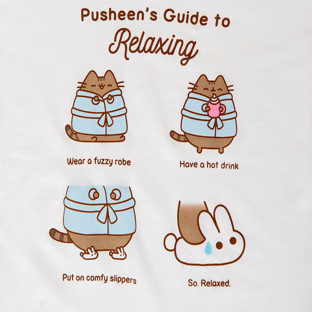 Immagine del prodotto Pusheen - Guida al relax Maglietta lunga da donna bianca