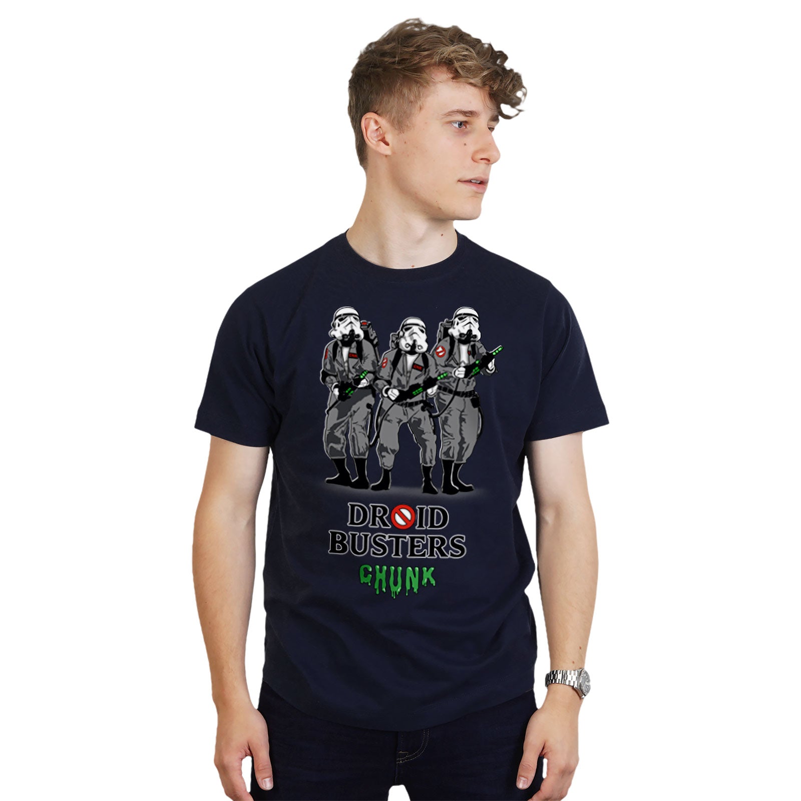 Immagine del prodotto Maglietta Droidbusters per fan di Star Wars blu