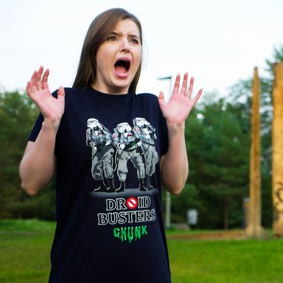 Immagine del prodotto Maglietta Droidbusters per fan di Star Wars blu
