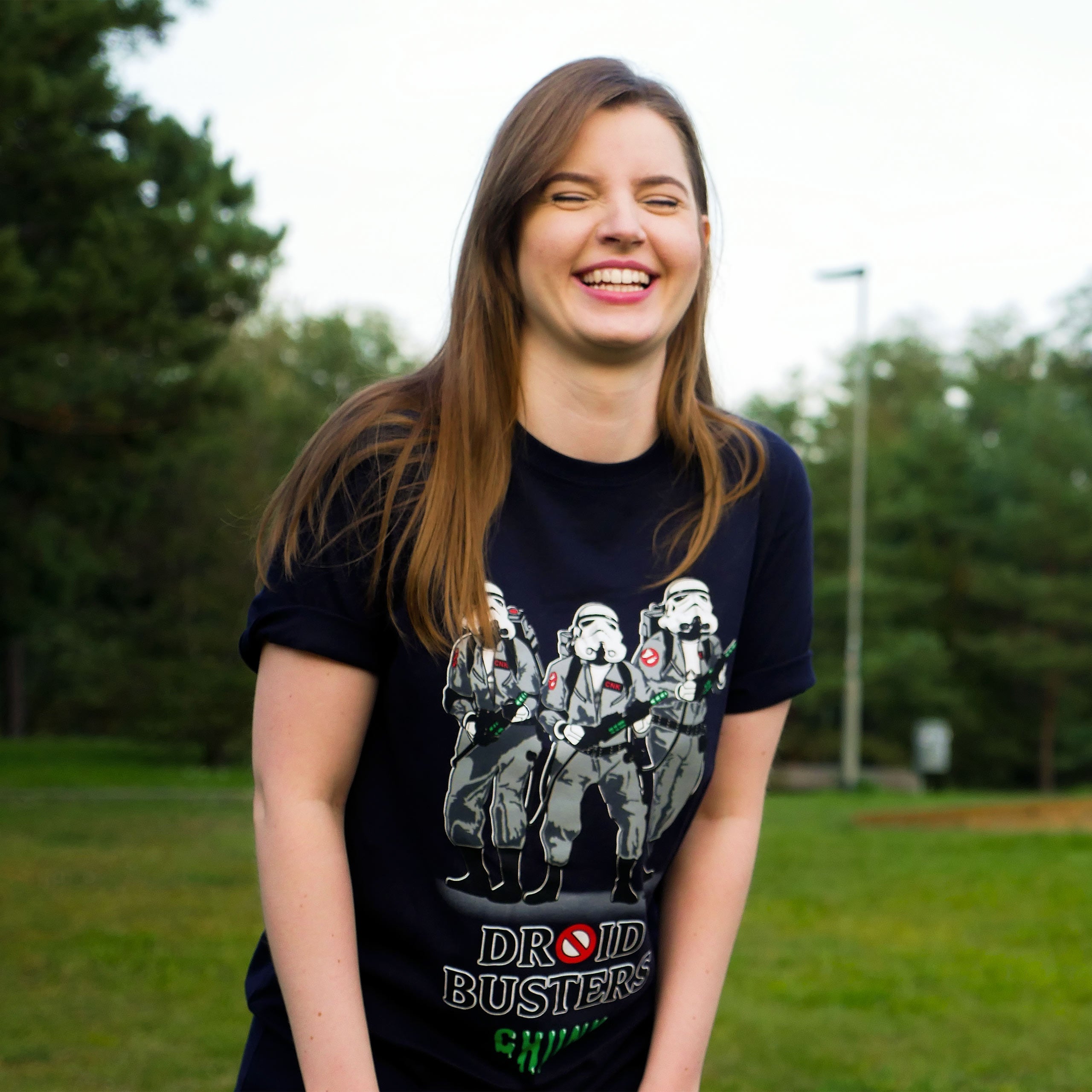 Immagine del prodotto Maglietta Droidbusters per fan di Star Wars blu