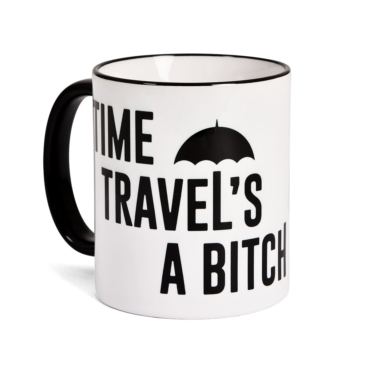 Immagine del prodotto Tazza 'Time Travel's a Bitch' per fan di The Umbrella Academy
