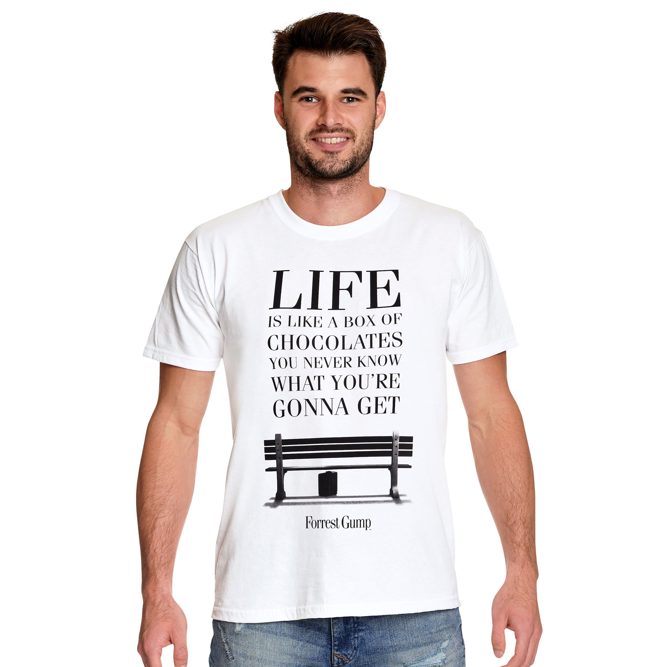 Immagine del prodotto Forrest Gump - La vita è come una scatola di cioccolatini T-shirt bianca
