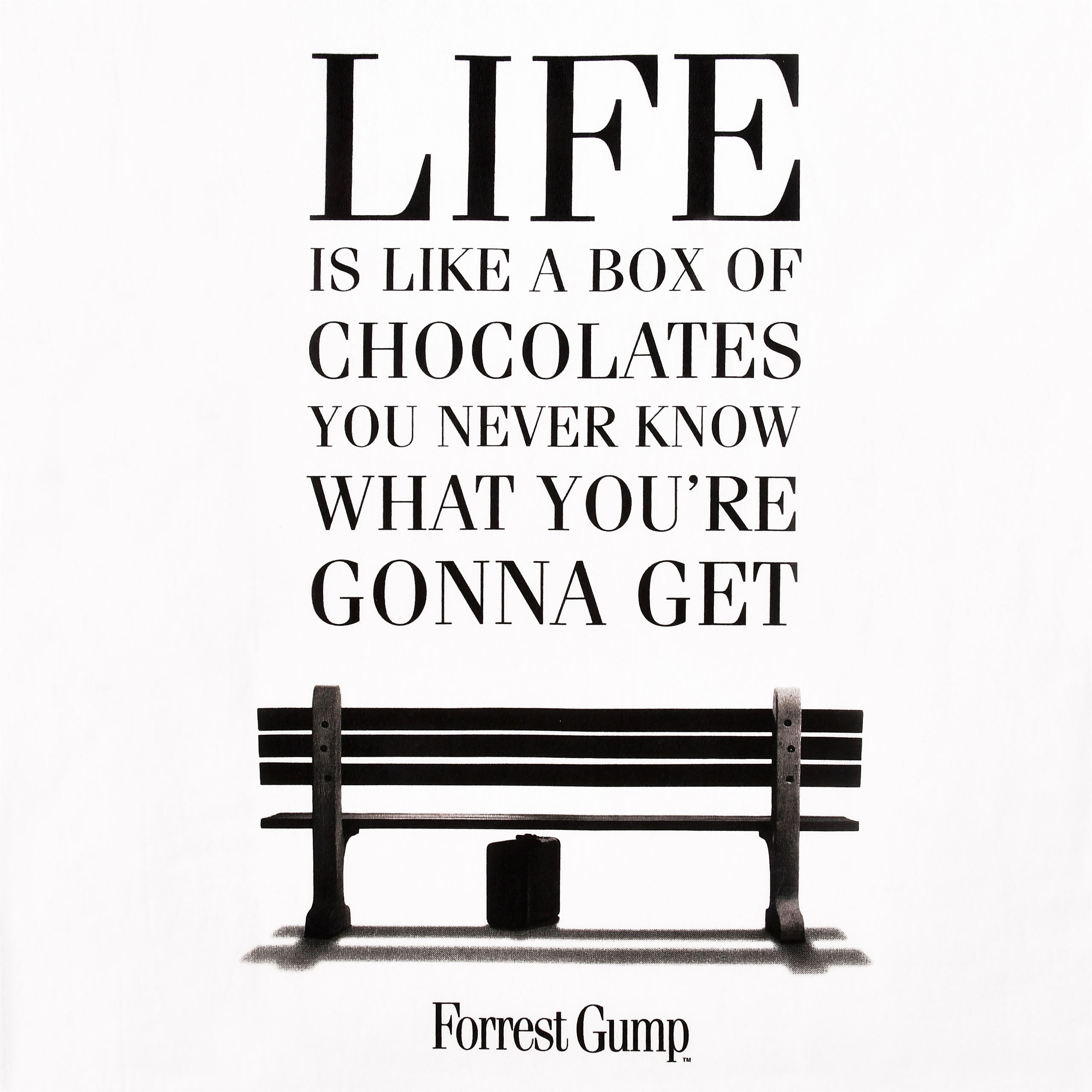 Immagine del prodotto Forrest Gump - La vita è come una scatola di cioccolatini T-shirt bianca