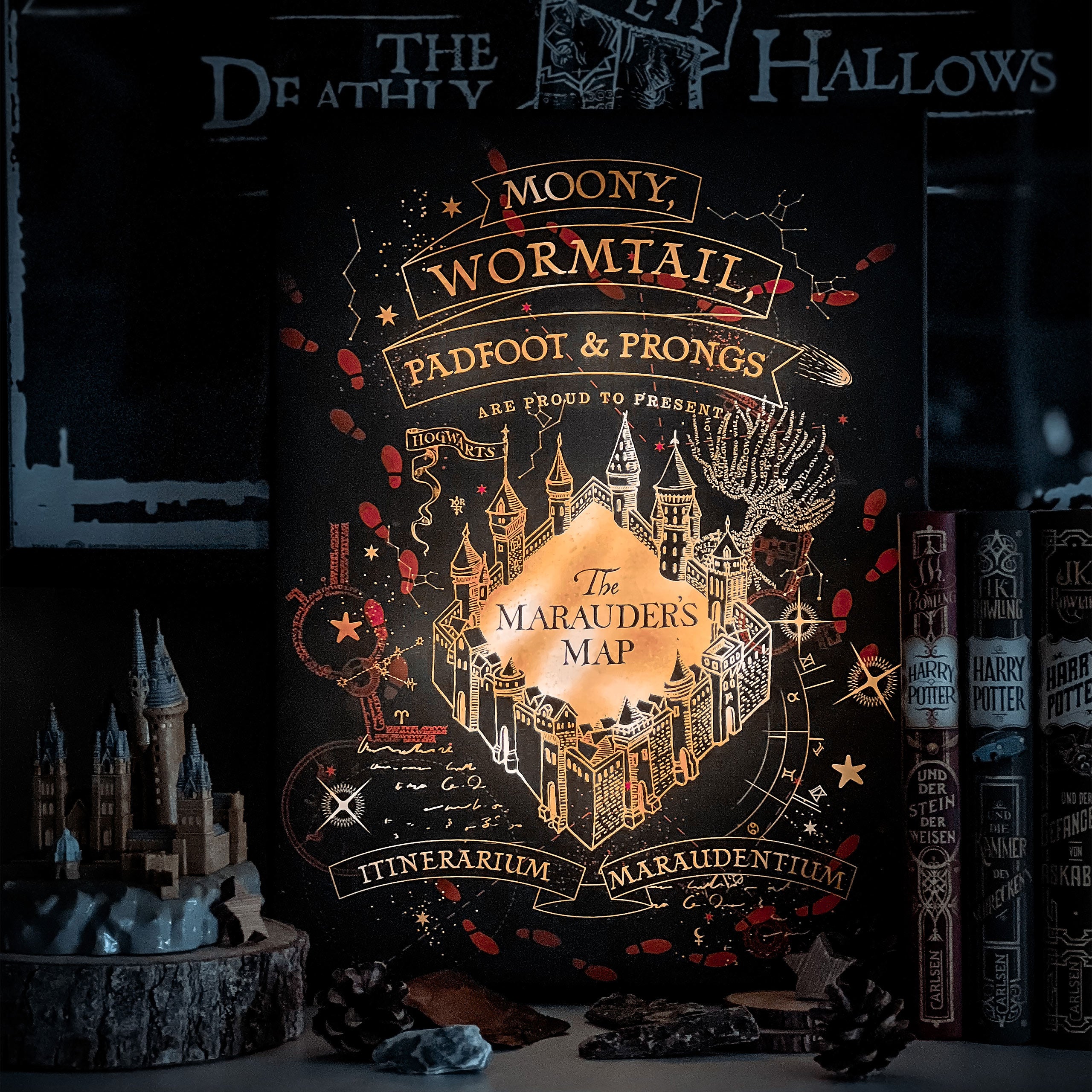 Immagine del prodotto Harry Potter - Quadro da muro della Mappa del Malandrino con luce