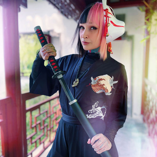 Immagine del prodotto Replica Katana di Tanjiro Kamado con fodero per i fan di Demon Slayer