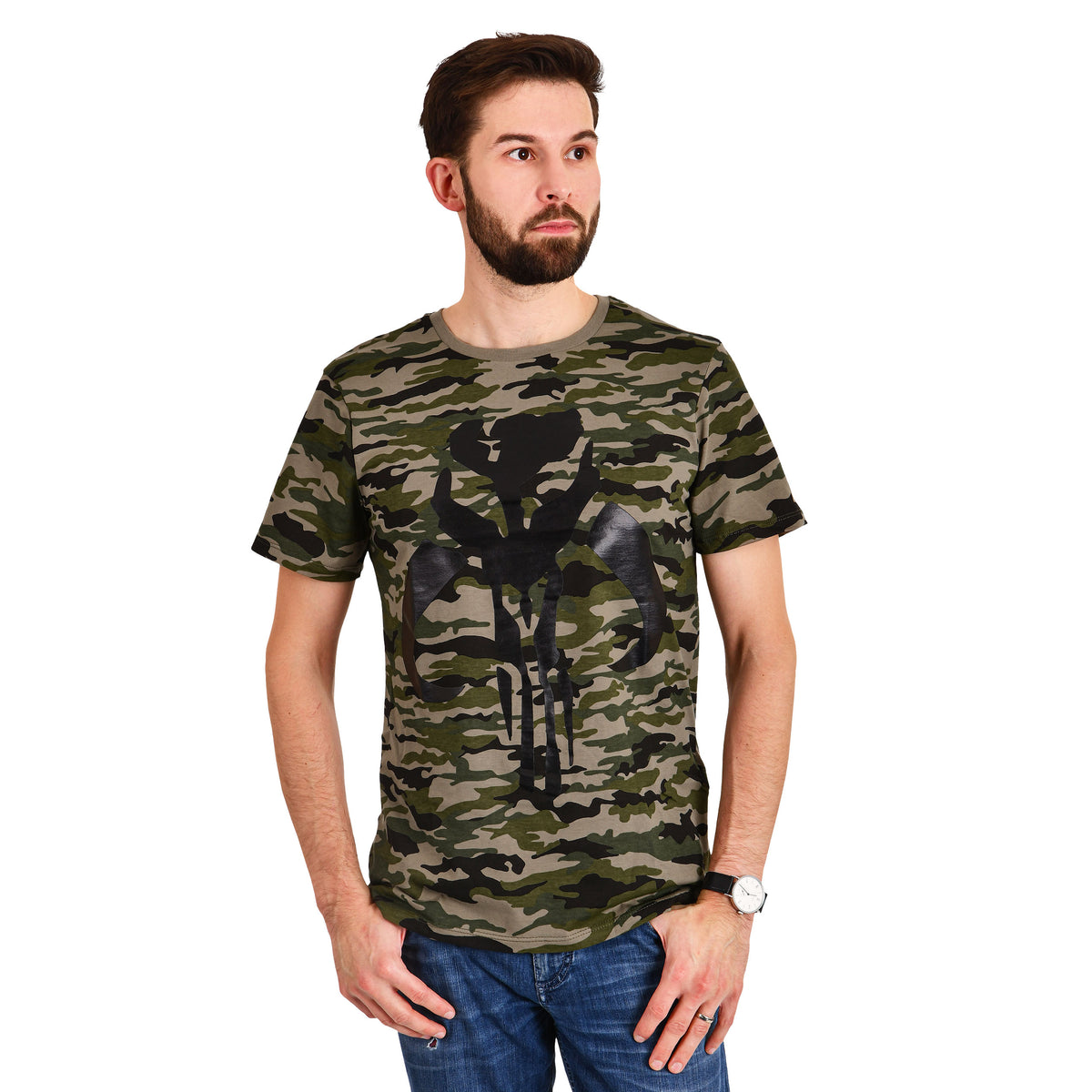 Immagine del prodotto T-shirt con logo camouflage di The Mandalorian - Star Wars