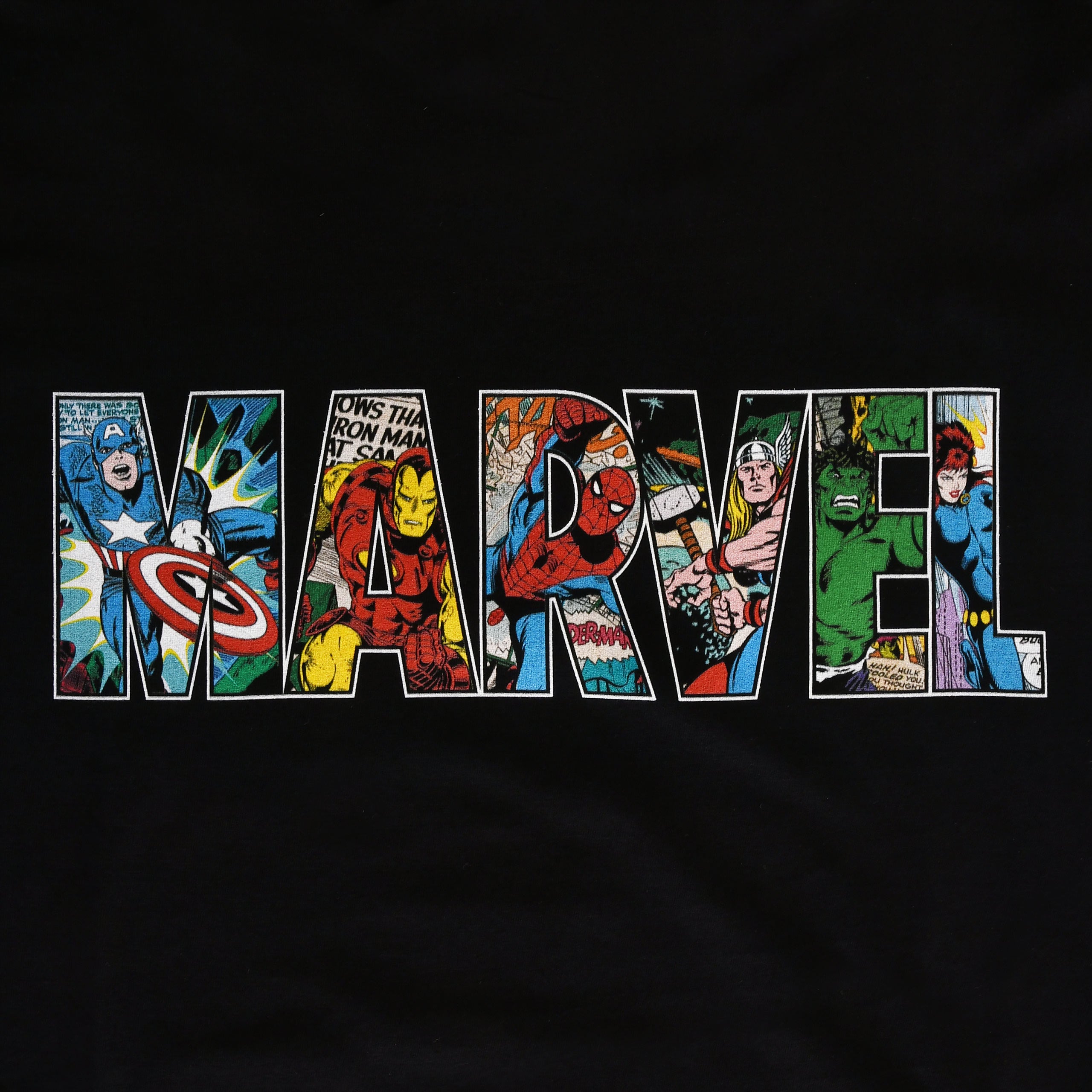 Immagine del prodotto Marvel - T-shirt nera con logo Comic Strip