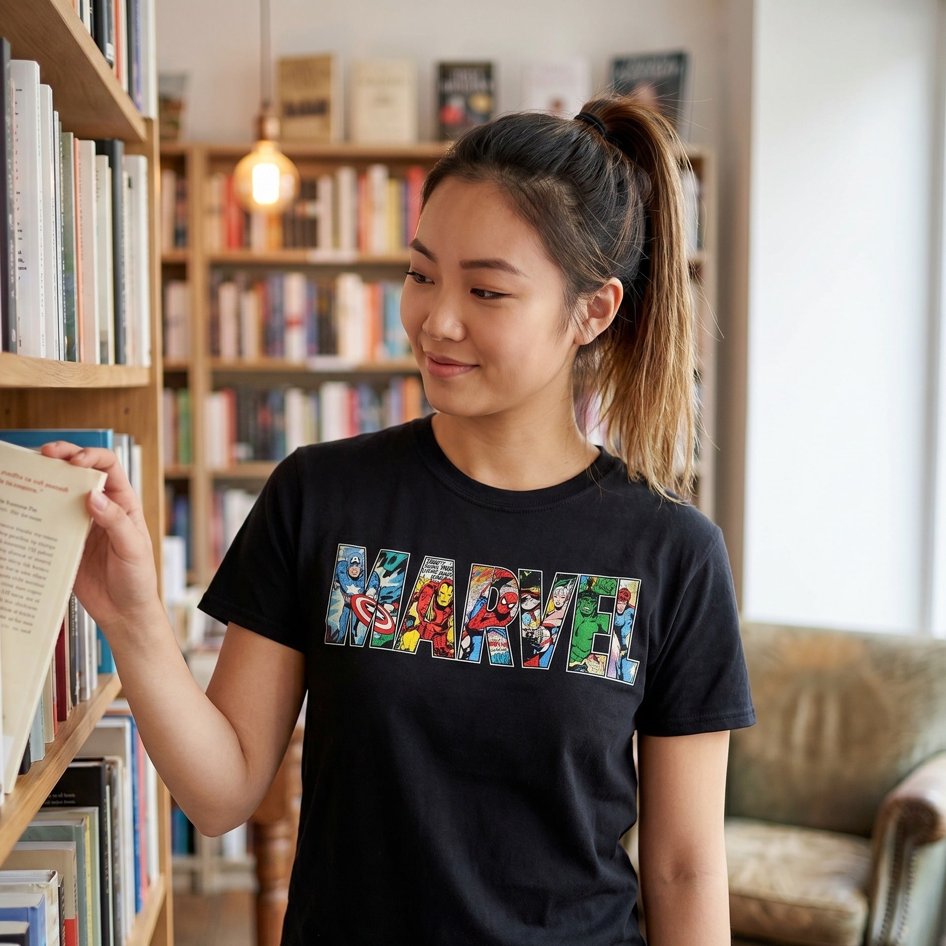 Immagine del prodotto Marvel - T-shirt nera con logo Comic Strip