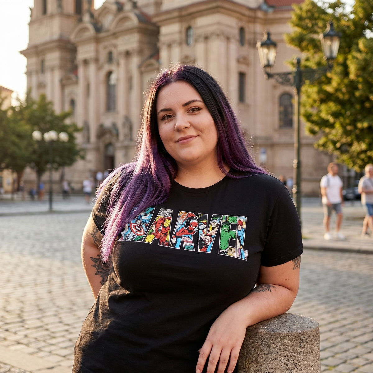 Immagine del prodotto Marvel - T-shirt nera con logo Comic Strip