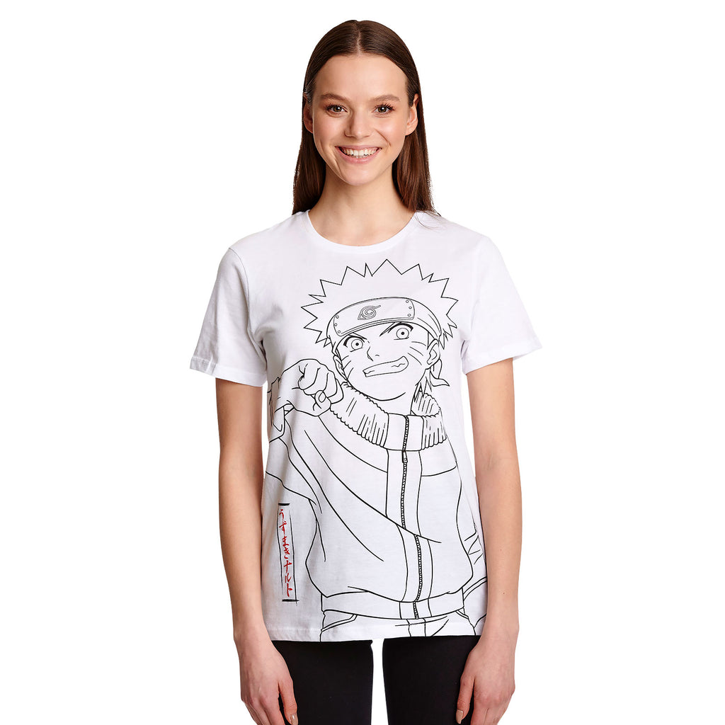 Immagine del prodotto Naruto - T-shirt Bianca Monocromo Sketch