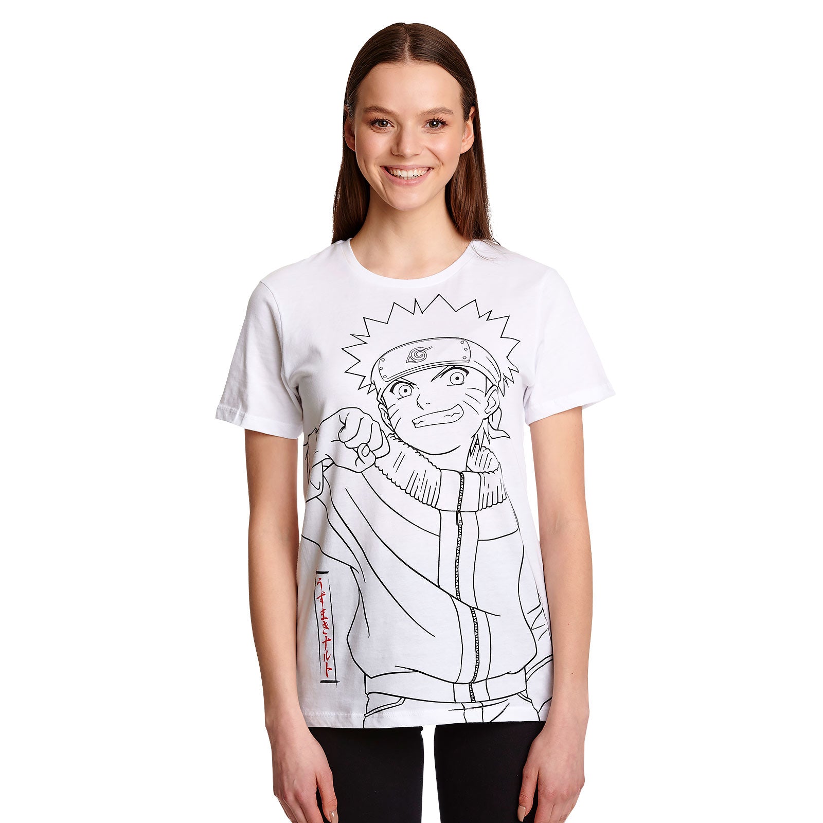 Immagine del prodotto Naruto - T-shirt Bianca Monocromo Sketch
