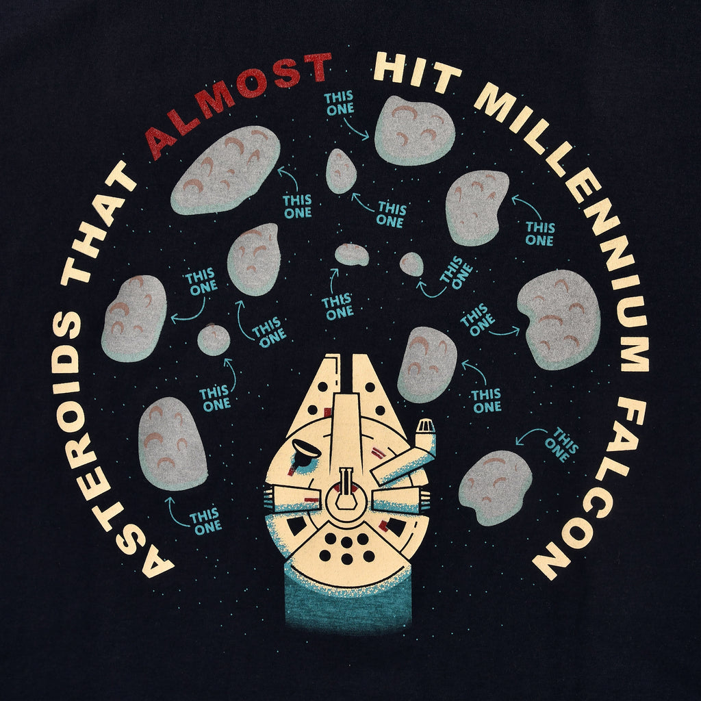 Immagine del prodotto Star Wars - T-shirt blu degli asteroidi che hanno quasi colpito il Millennium Falcon