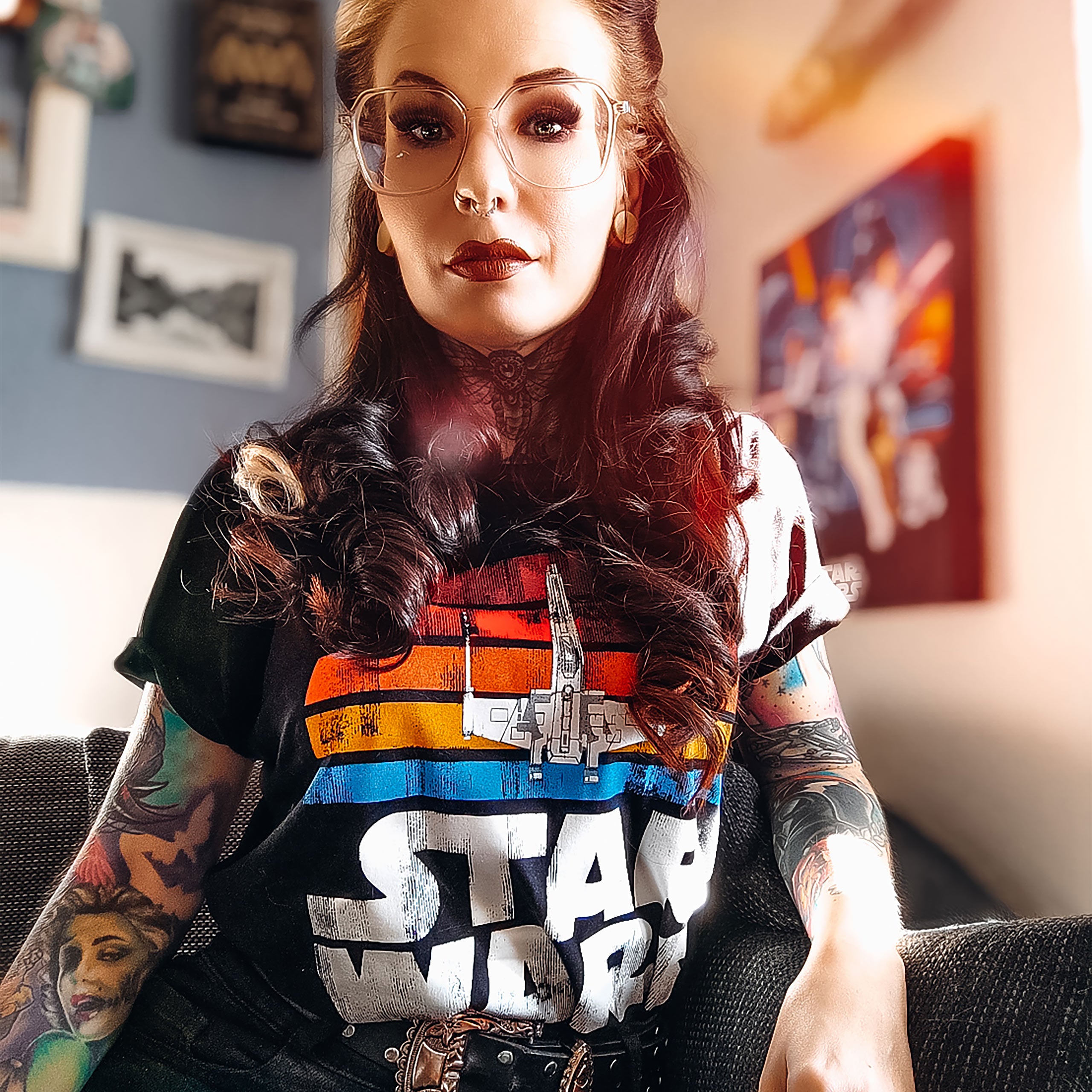 Immagine del prodotto T-shirt retro di Star Wars del 1977 nera