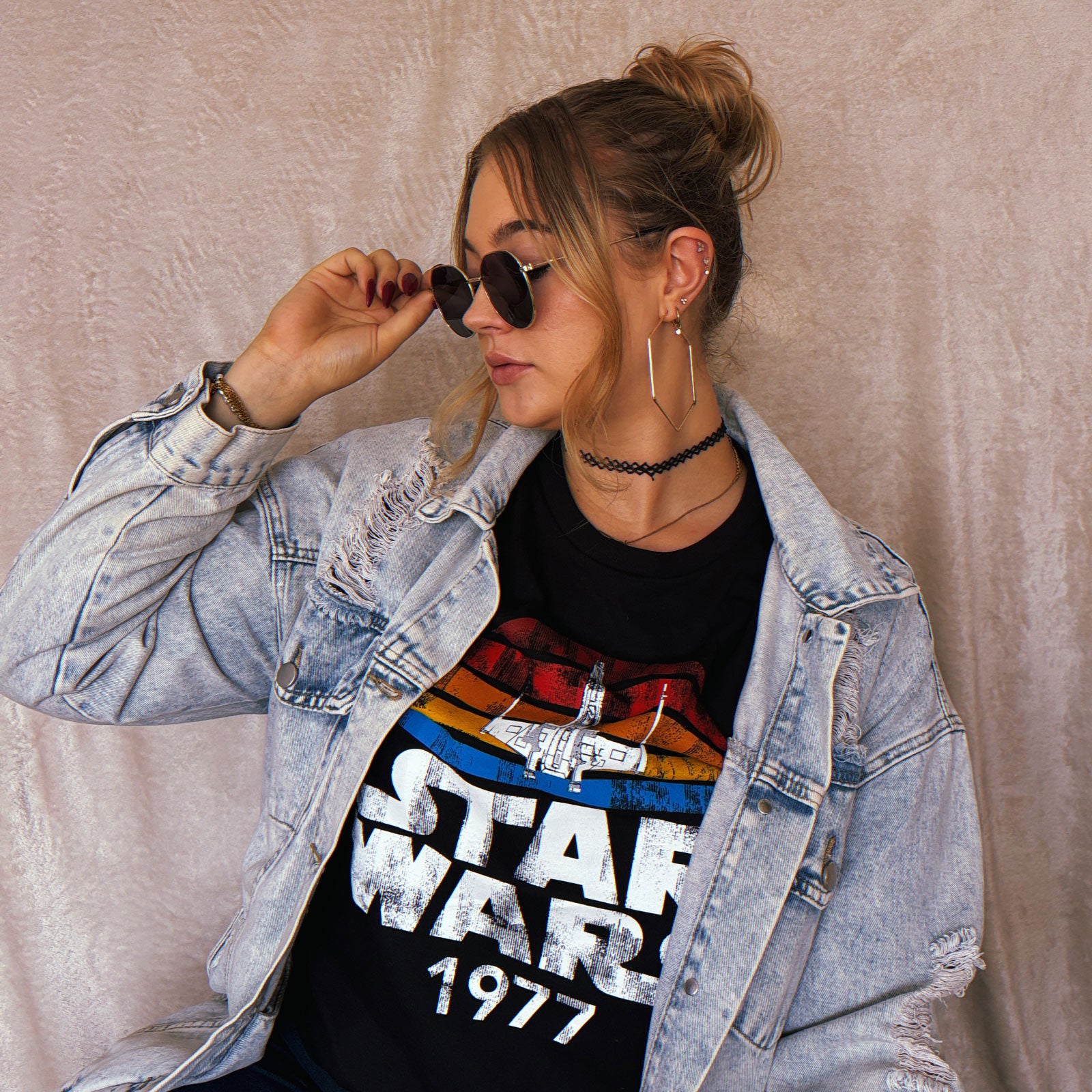 Immagine del prodotto T-shirt retro di Star Wars del 1977 nera