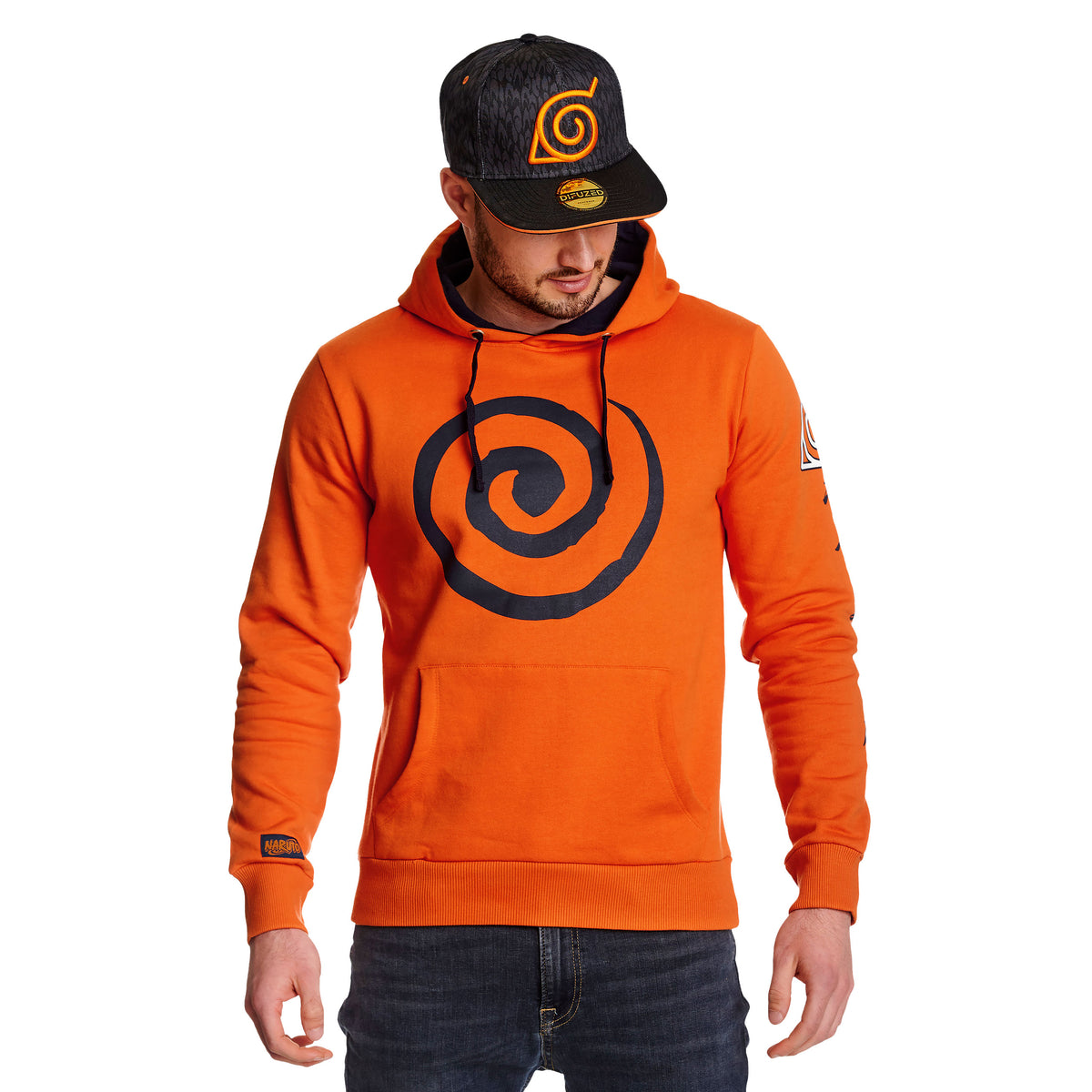 Immagine del prodotto Naruto - Felpa con cappuccio arancione simbolo clan Uzumaki