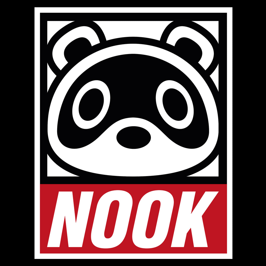 Immagine del prodotto T-shirt di Tom Nook per fan di Animal Crossing nera