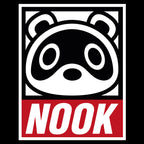 Immagine del prodotto T-shirt di Tom Nook per fan di Animal Crossing nera