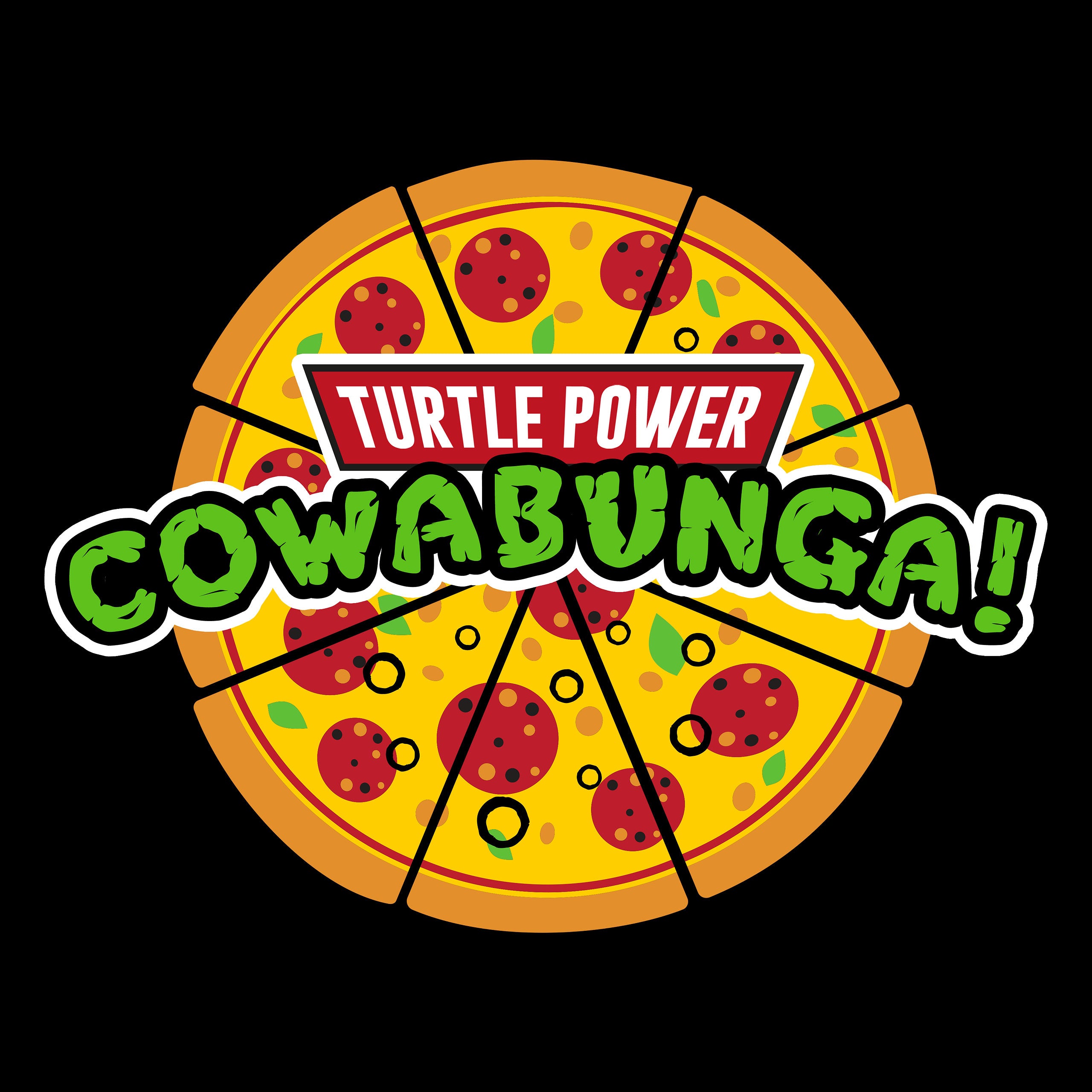 Immagine del prodotto Maglietta pizza Cowabunga per fan di Ninja Turtles nera