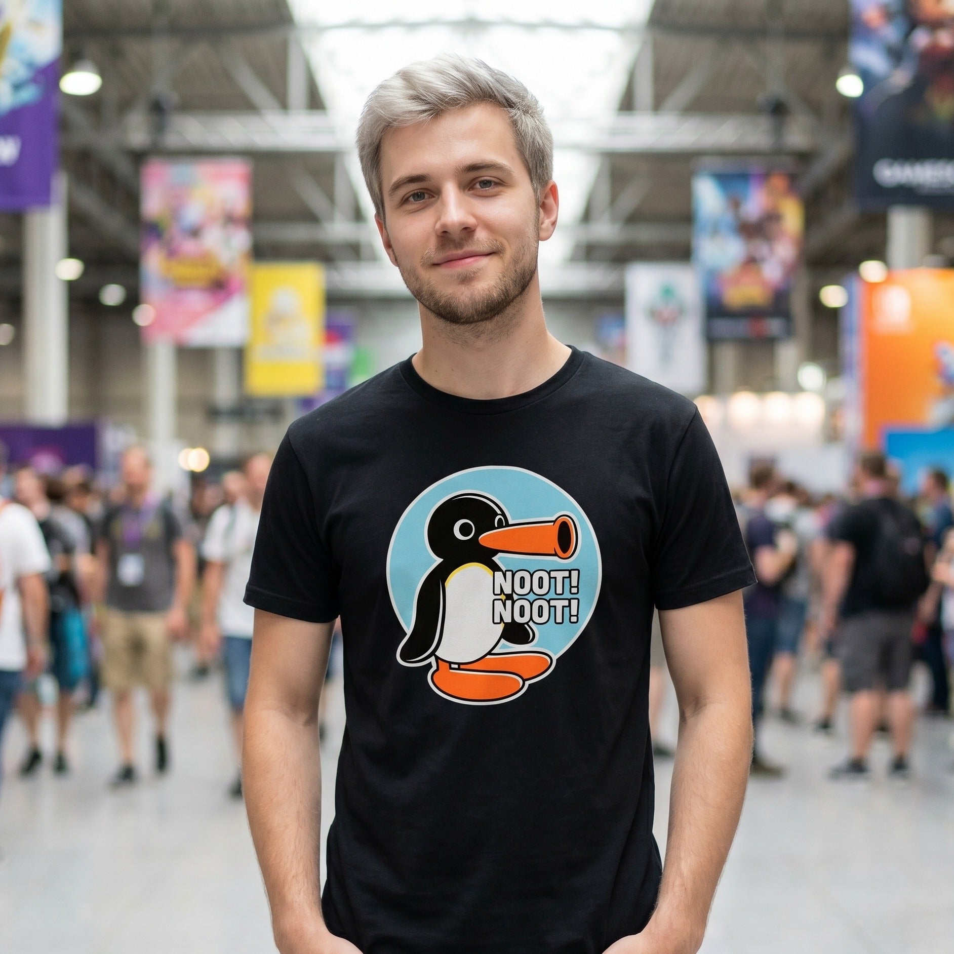 Immagine del prodotto Maglietta Noot Noot per fan di Pingu nera