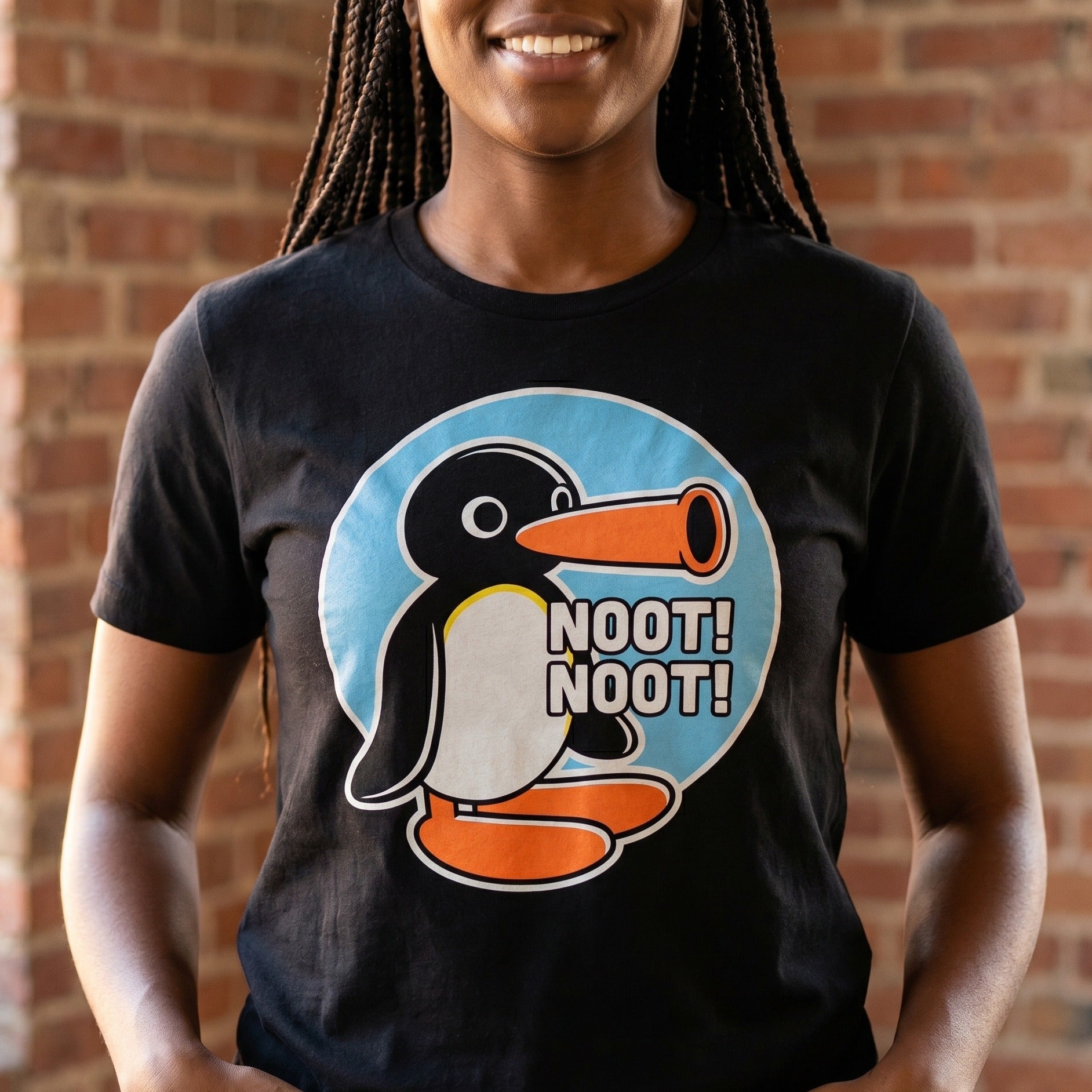 Immagine del prodotto Maglietta Noot Noot per fan di Pingu nera