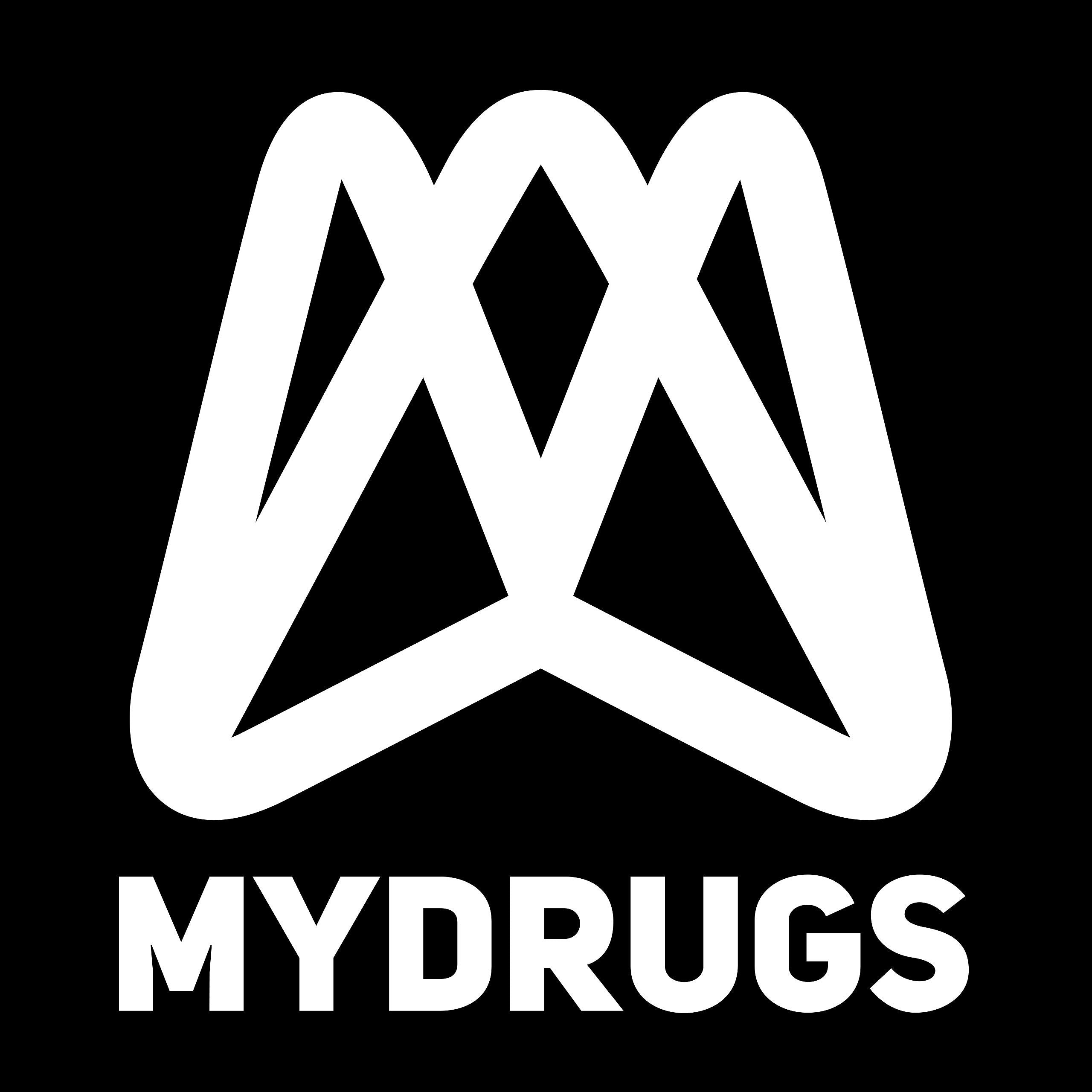 Immagine del prodotto T-shirt nera con logo Mydrugs per fan della serie