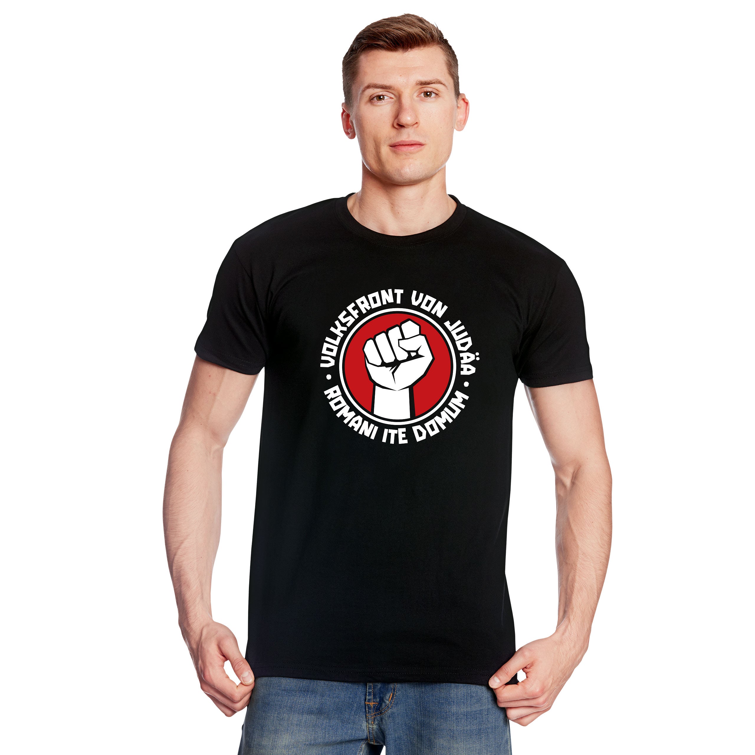 Immagine del prodotto T-shirt del Fronte Popolare di Giuda per fan di Monty Python nera