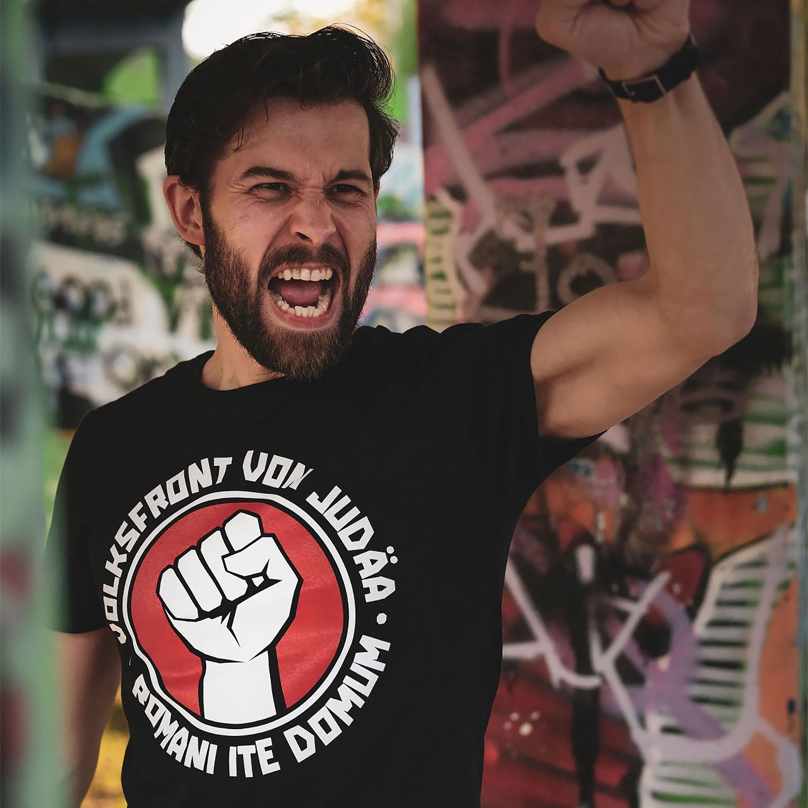 Immagine del prodotto T-shirt del Fronte Popolare di Giuda per fan di Monty Python nera