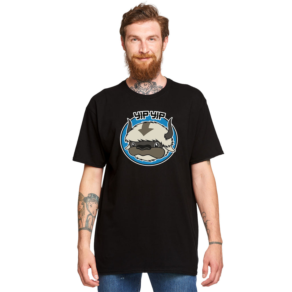 Immagine del prodotto T-shirt Appa Yip Yip per fan di Avatar nera