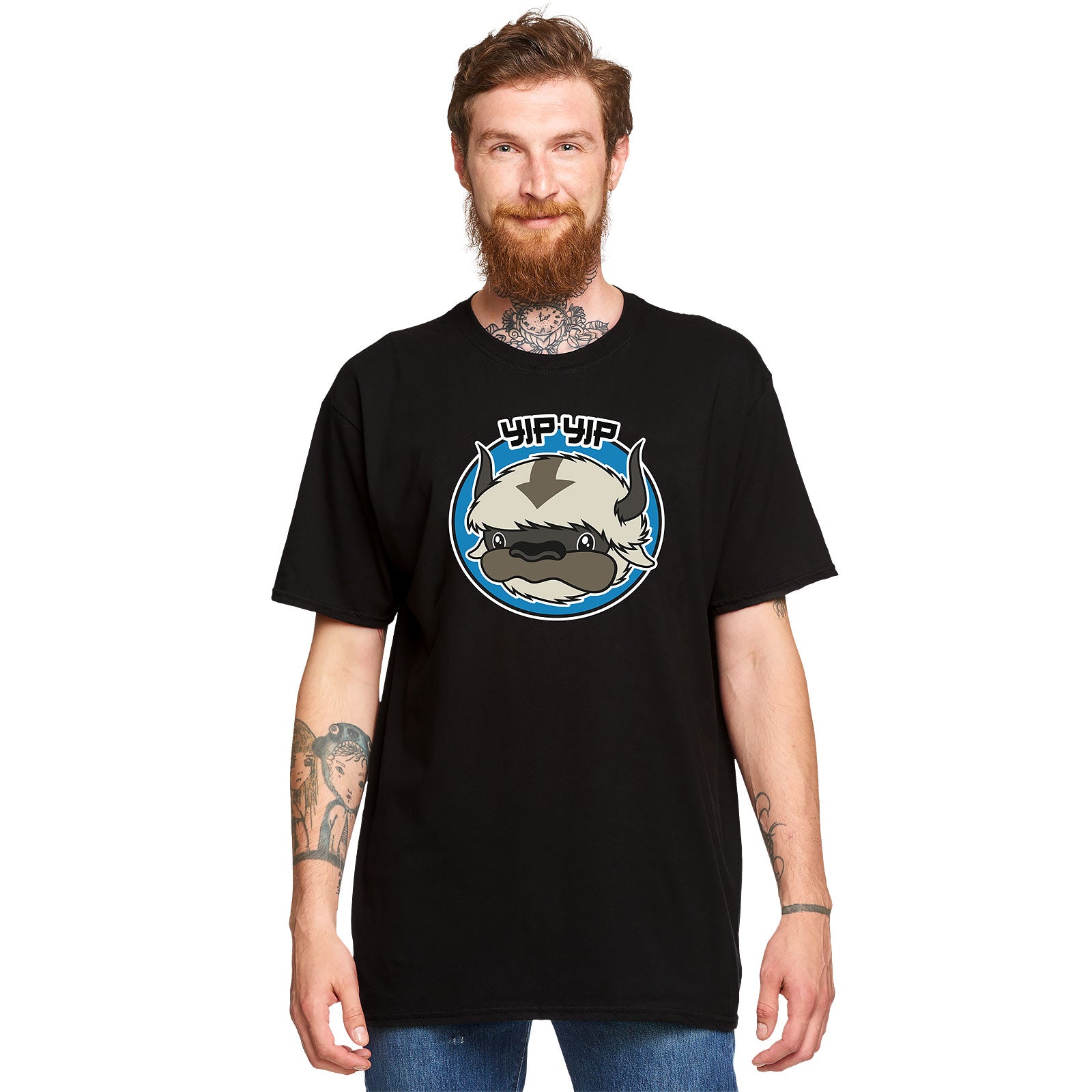 Immagine del prodotto T-shirt Appa Yip Yip per fan di Avatar nera