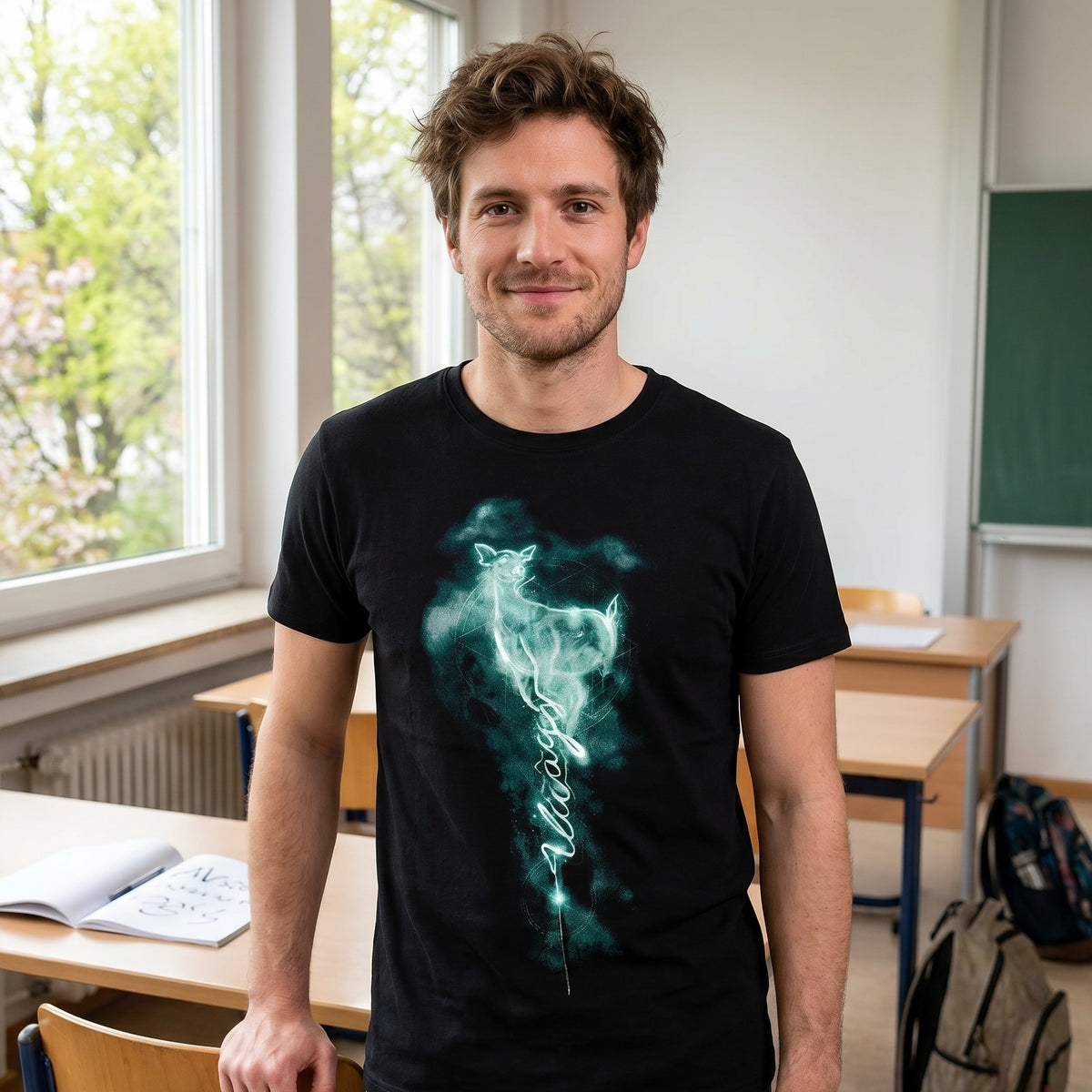 Immagine del prodotto T-shirt da donna Snape Patronus Always nera - Harry Potter