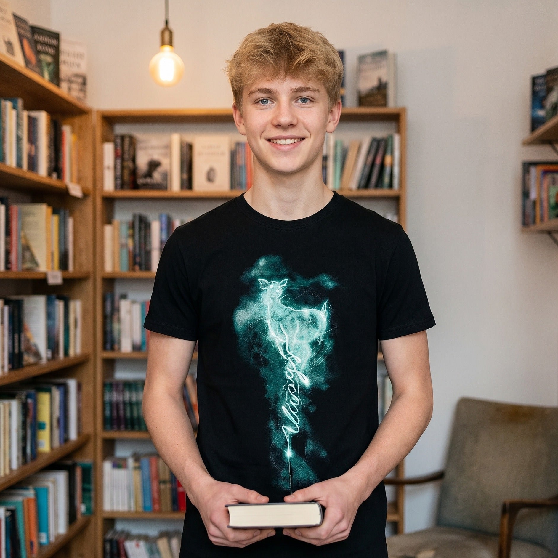 Immagine del prodotto T-shirt da donna Snape Patronus Always nera - Harry Potter