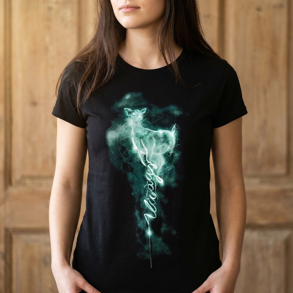 Immagine del prodotto T-shirt da donna Snape Patronus Always nera - Harry Potter