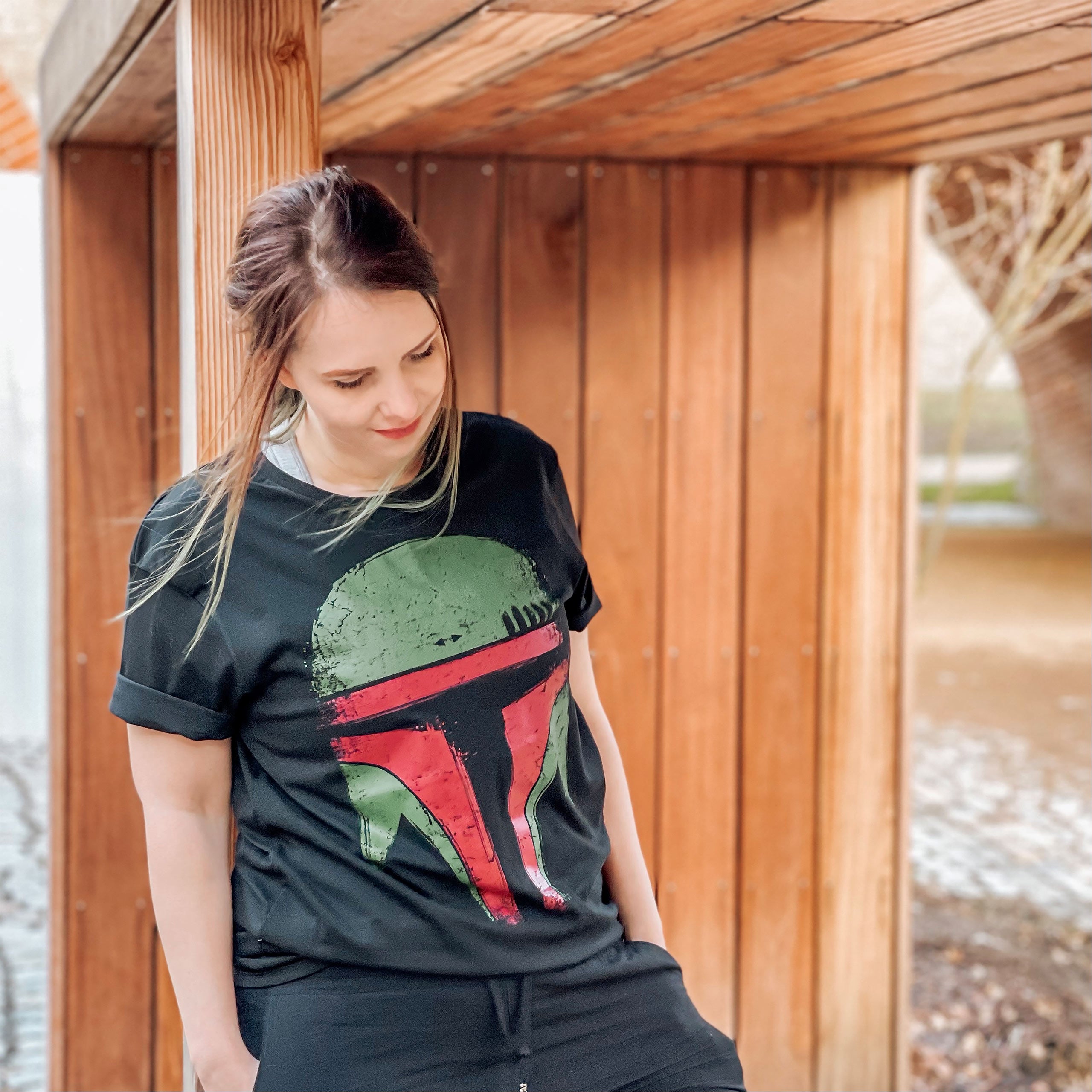 Immagine del prodotto Maglietta Boba Face per fan di Star Wars nera