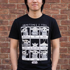 Immagine del prodotto T-shirt da donna Grogu Emotions nera - Star Wars The Mandalorian