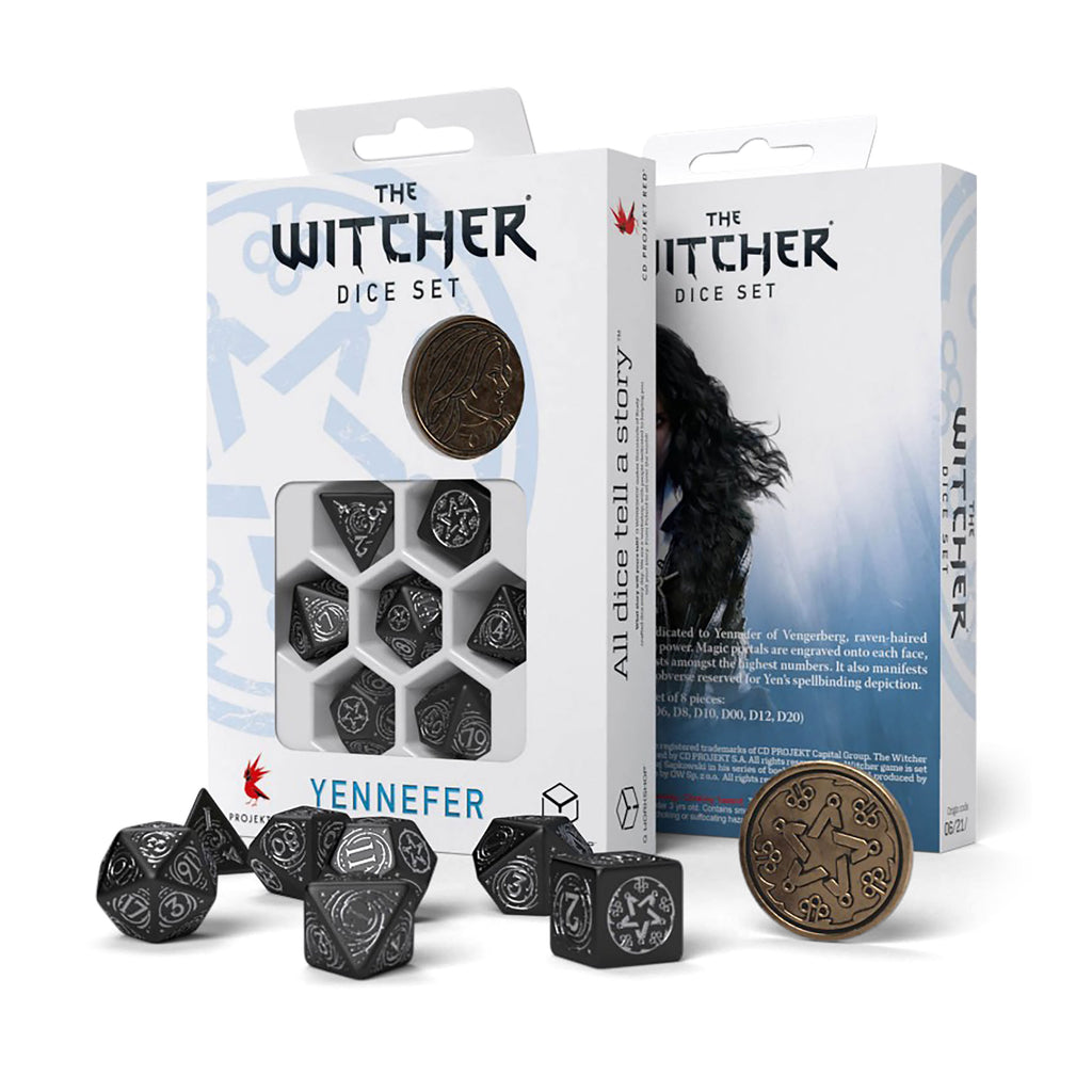 Immagine del prodotto Witcher - Yennefer Obsidian Star RPG Set di Dadi 7 pezzi con Moneta da Collezione