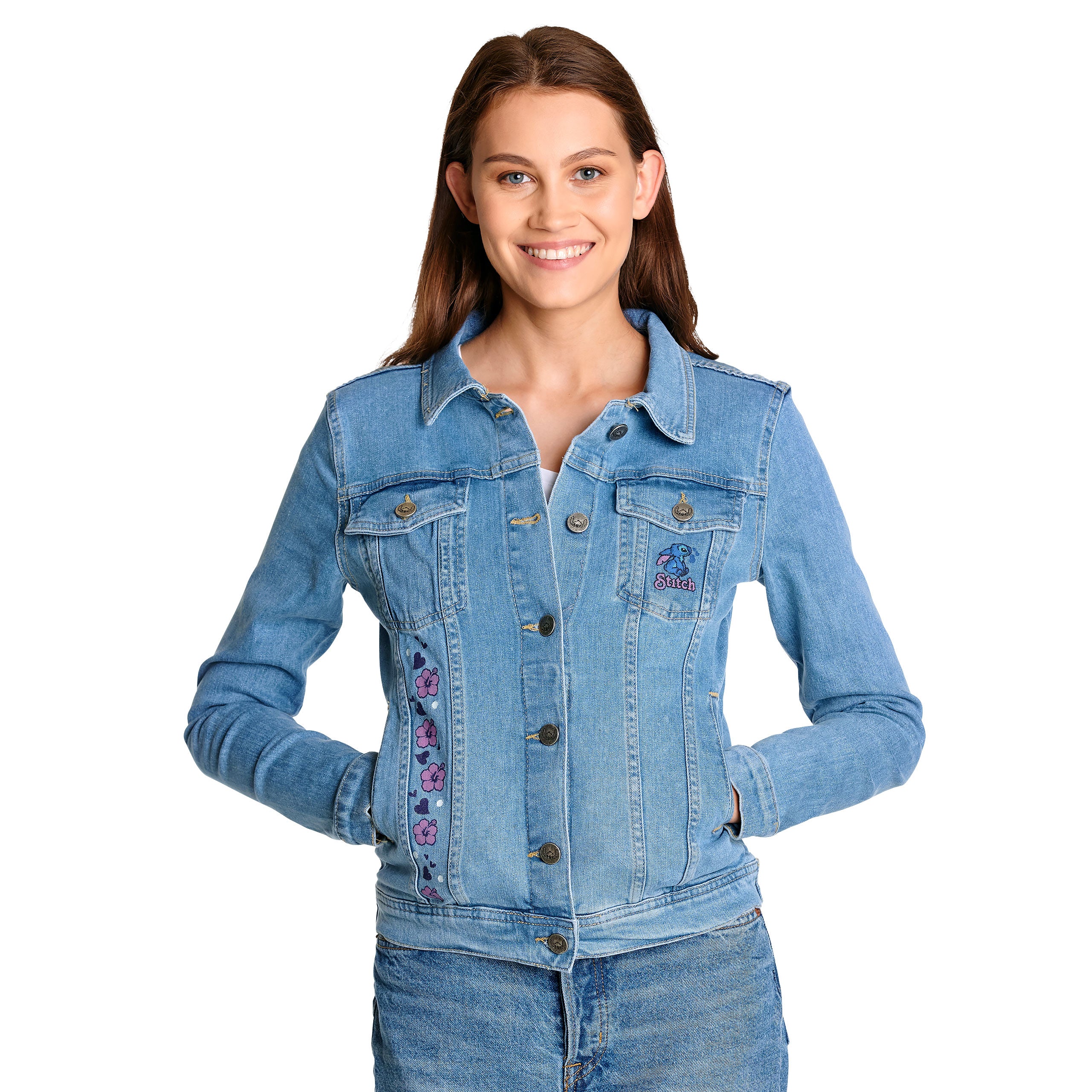 Immagine del prodotto Lilo & Stitch - Giacca di jeans floreale blu da donna