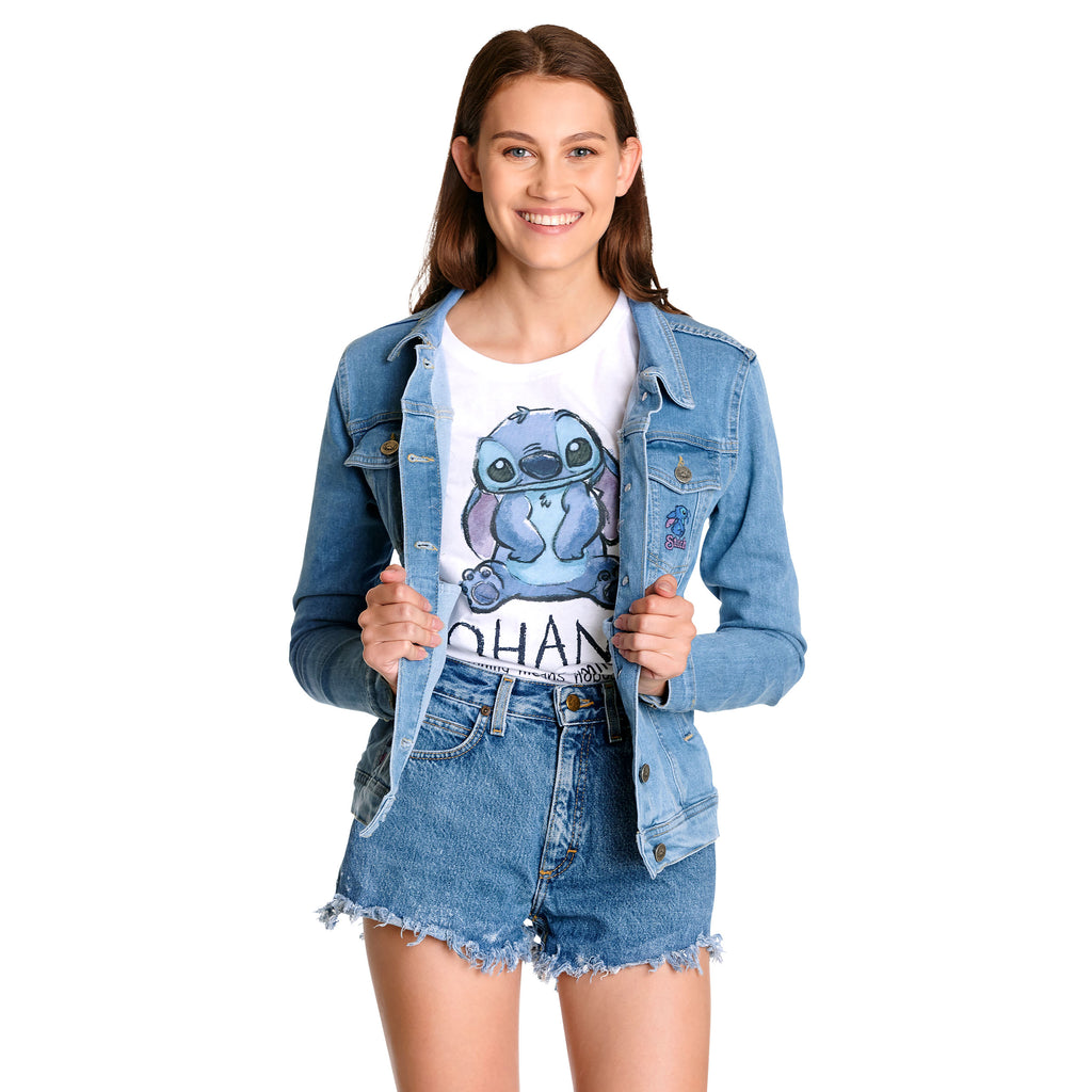 Immagine del prodotto Lilo & Stitch - Giacca di jeans floreale blu da donna