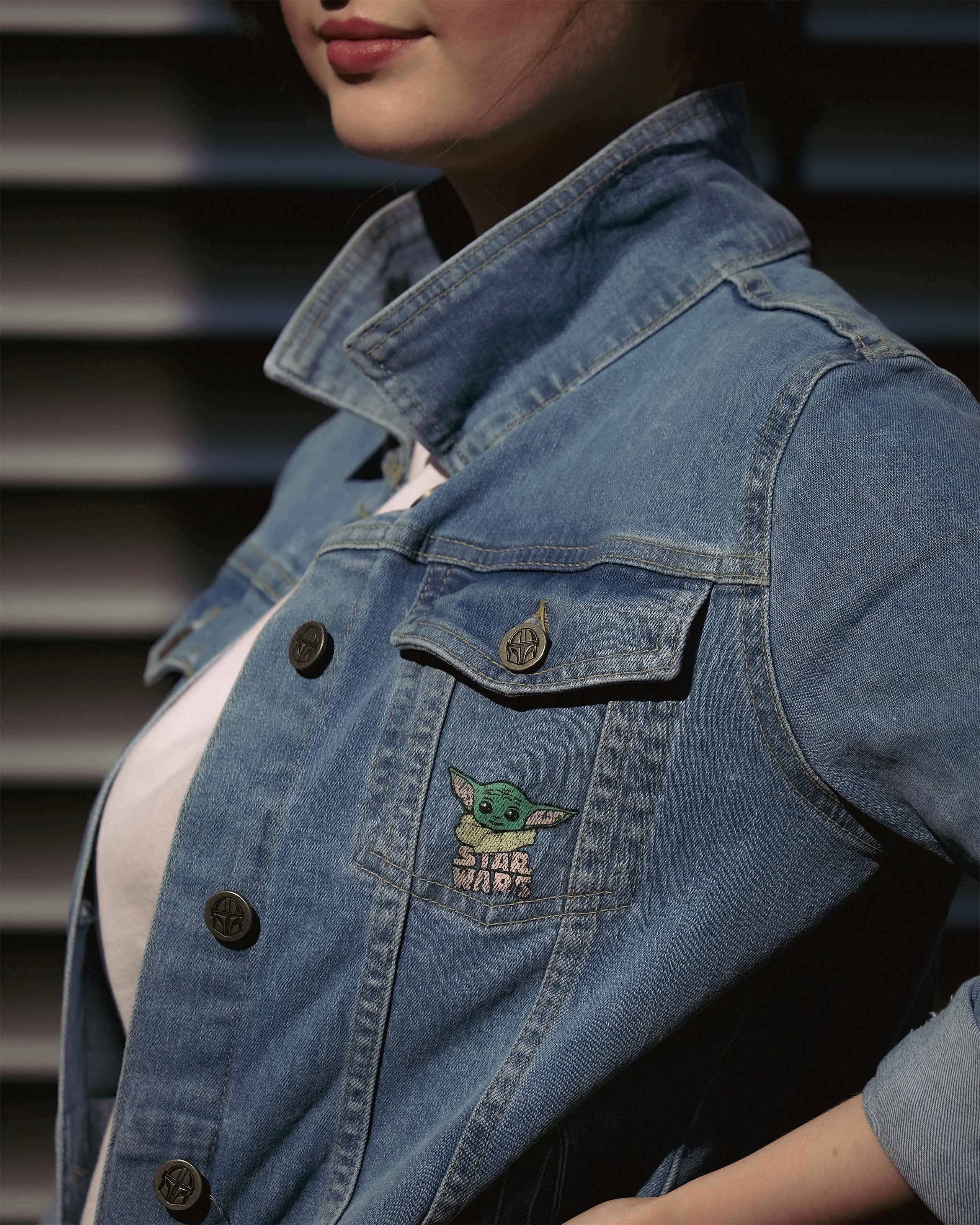Immagine del prodotto Giacca di jeans Grogu donna blu - Star Wars The Mandalorian