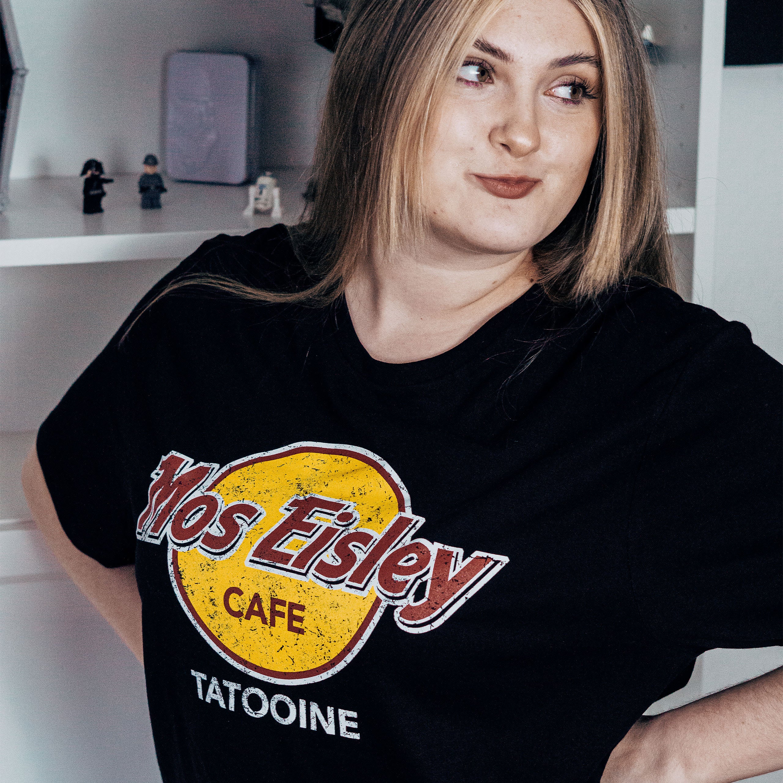 Immagine del prodotto T-shirt del Cafe Mos Eisley per fan di Star Wars nera