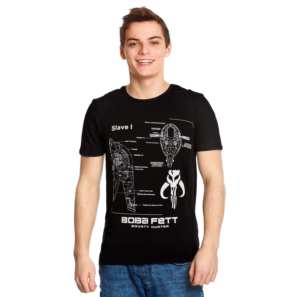 Immagine del prodotto Star Wars - Boba Fett Slave I Sketch T-shirt nera