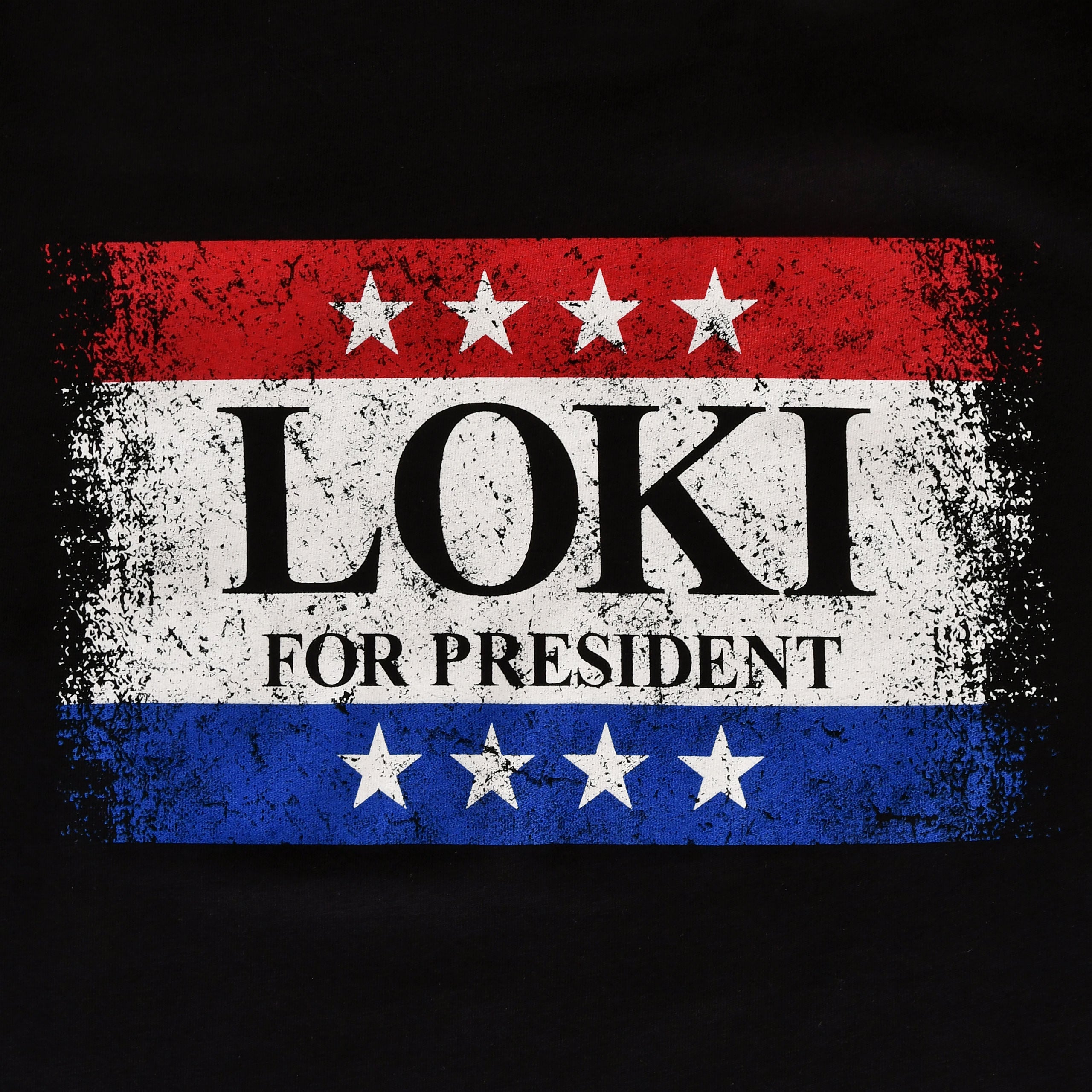Immagine del prodotto T-shirt nera 'For President' per fan di Loki